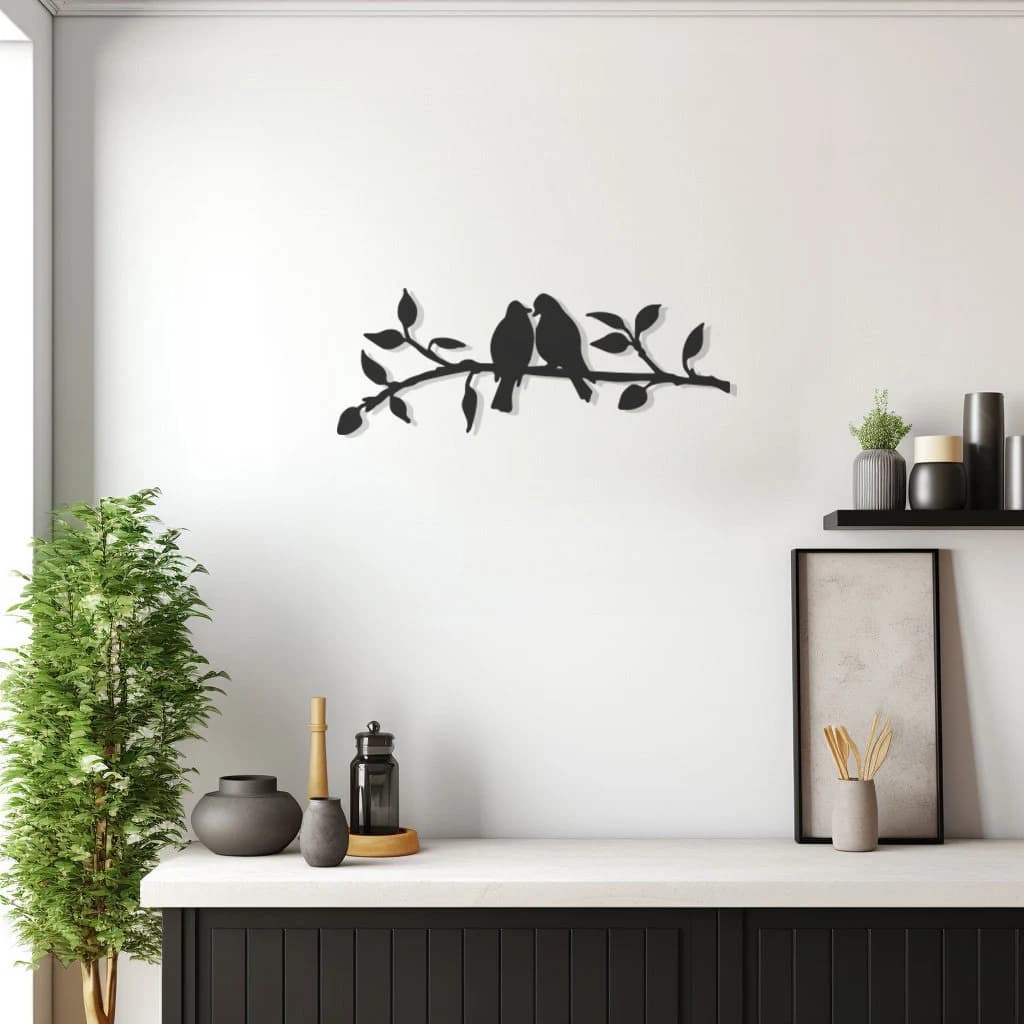 Birds Design Metal Wall Art, Nature Inspired Decor, Bird and Tree Silhouette, Rustic Home Accent, Wild Aesthetic, Modern Unique Gift Idea