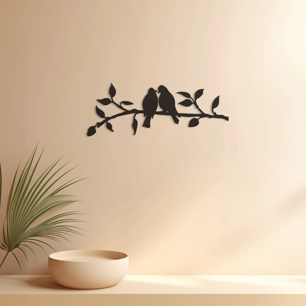 Birds Design Metal Wall Art, Nature Inspired Decor, Bird and Tree Silhouette, Rustic Home Accent, Wild Aesthetic, Modern Unique Gift Idea