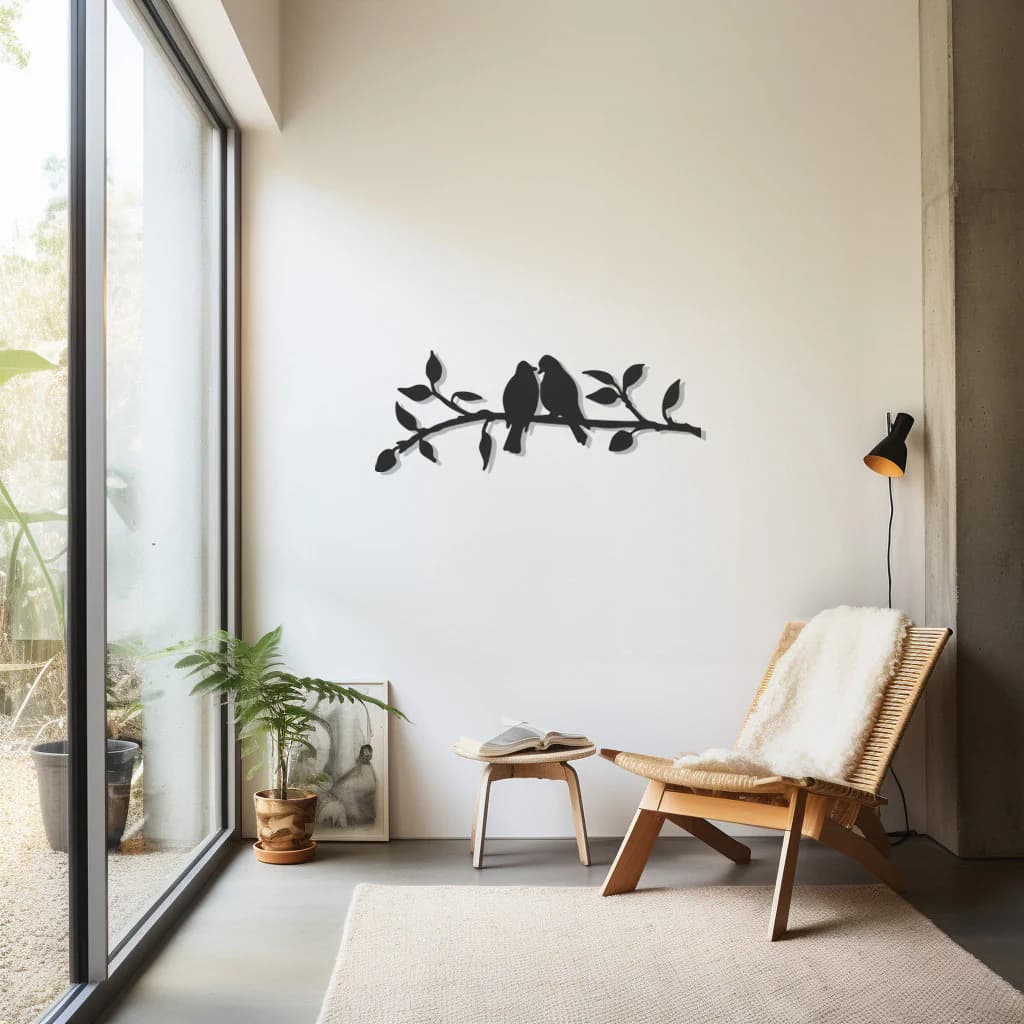 Birds Design Metal Wall Art, Nature Inspired Decor, Bird and Tree Silhouette, Rustic Home Accent, Wild Aesthetic, Modern Unique Gift Idea