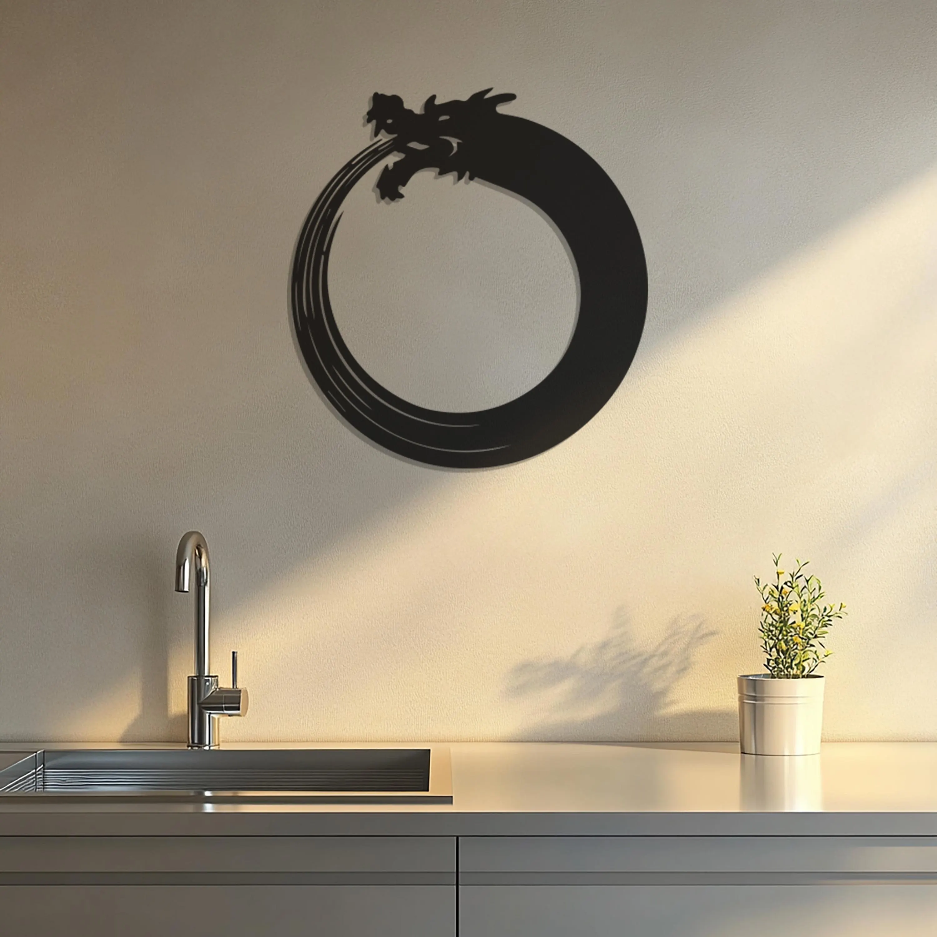 Dragon Metal Wall Art, Mythologic Home Decor, Circle Shape Wall Art, Animal Wall Decor, Christmas Gifts For Him, Unique Gifts For Brother