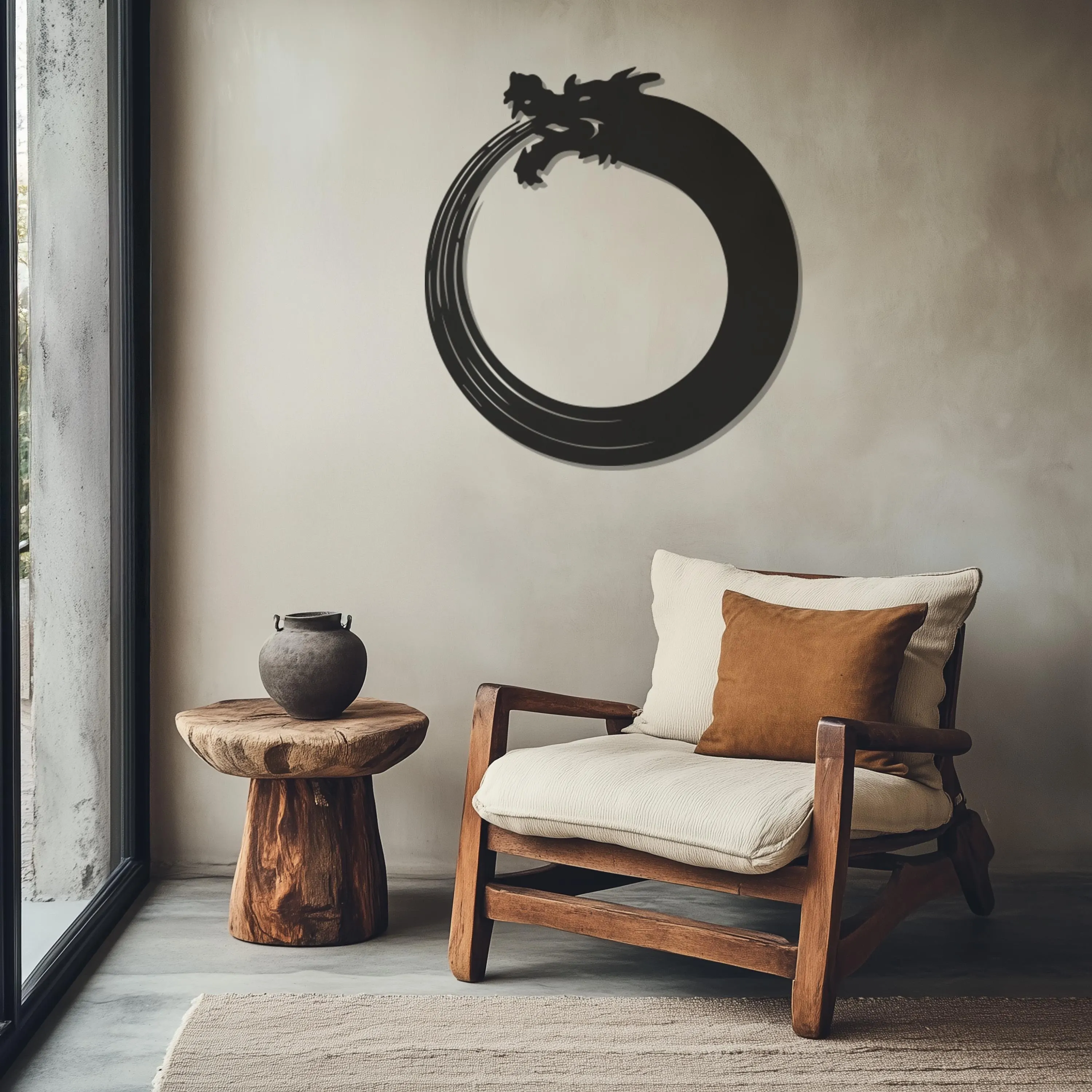 Dragon Metal Wall Art, Mythologic Home Decor, Circle Shape Wall Art, Animal Wall Decor, Christmas Gifts For Him, Unique Gifts For Brother