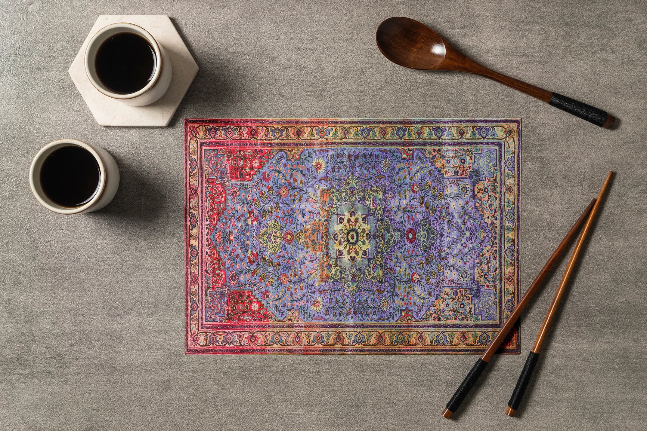 Catering Placemats, Textured Table Mat, Retro Placemat, Guests Table Setting, Rustic Table Mat, Botanical Mat, Kitchen Coaster, Cup Coaster - image 5