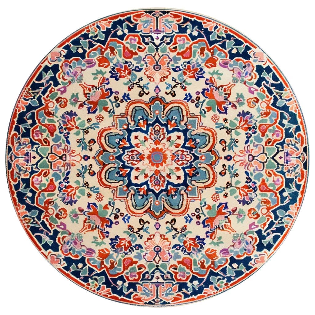 Pastel color rug, Rugs for kitchen, Lovely rug, Round shape rug, Oriental rug, Birthday gift, Porch rug, Layering rug, Washable area rug