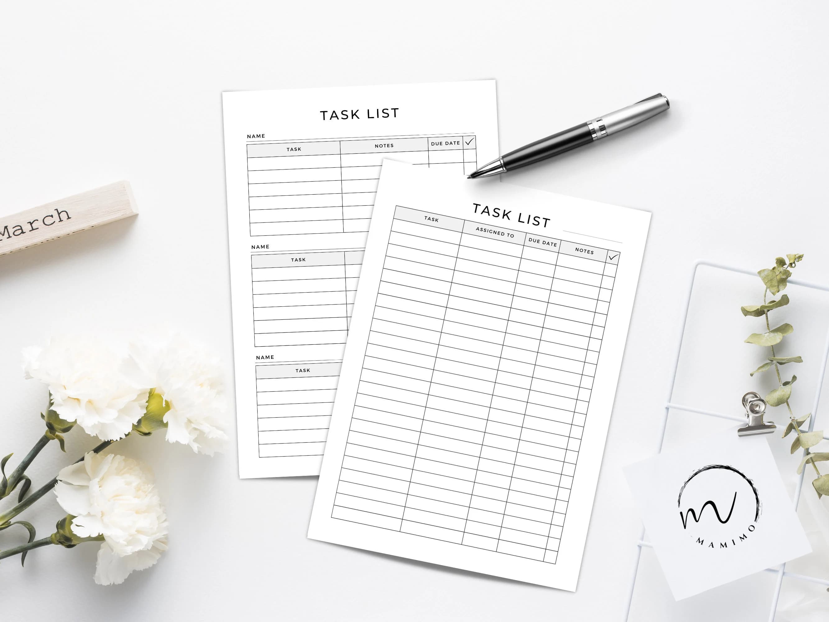 Employee Task List, Assignment Sheet, Employee Timekeeping Sheet, Task Management, Work Schedule Tracker, Printable And Fillable PDF - image 3