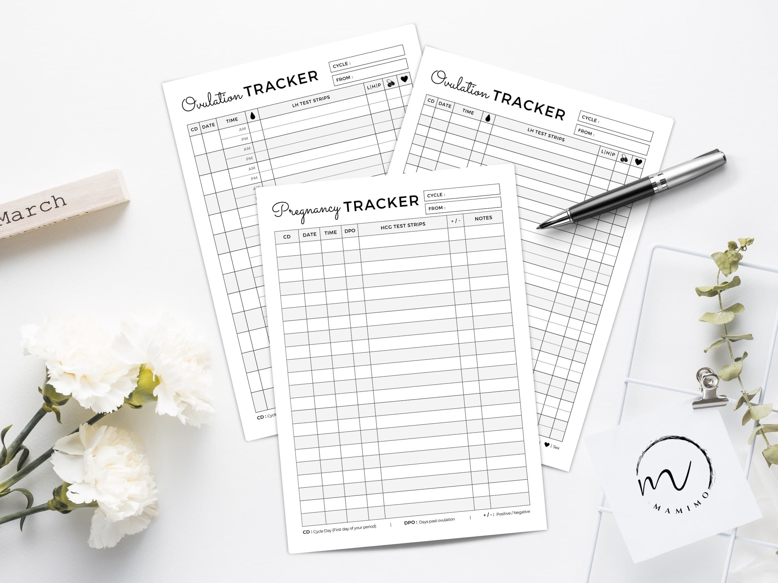 Ovulation Test Strips Tracker, Pregnancy Test Chart, OPK Tracker, Ovulation Predictor Kits Log, Fertility Planner, TTC Planner,Printable PDF - image 4