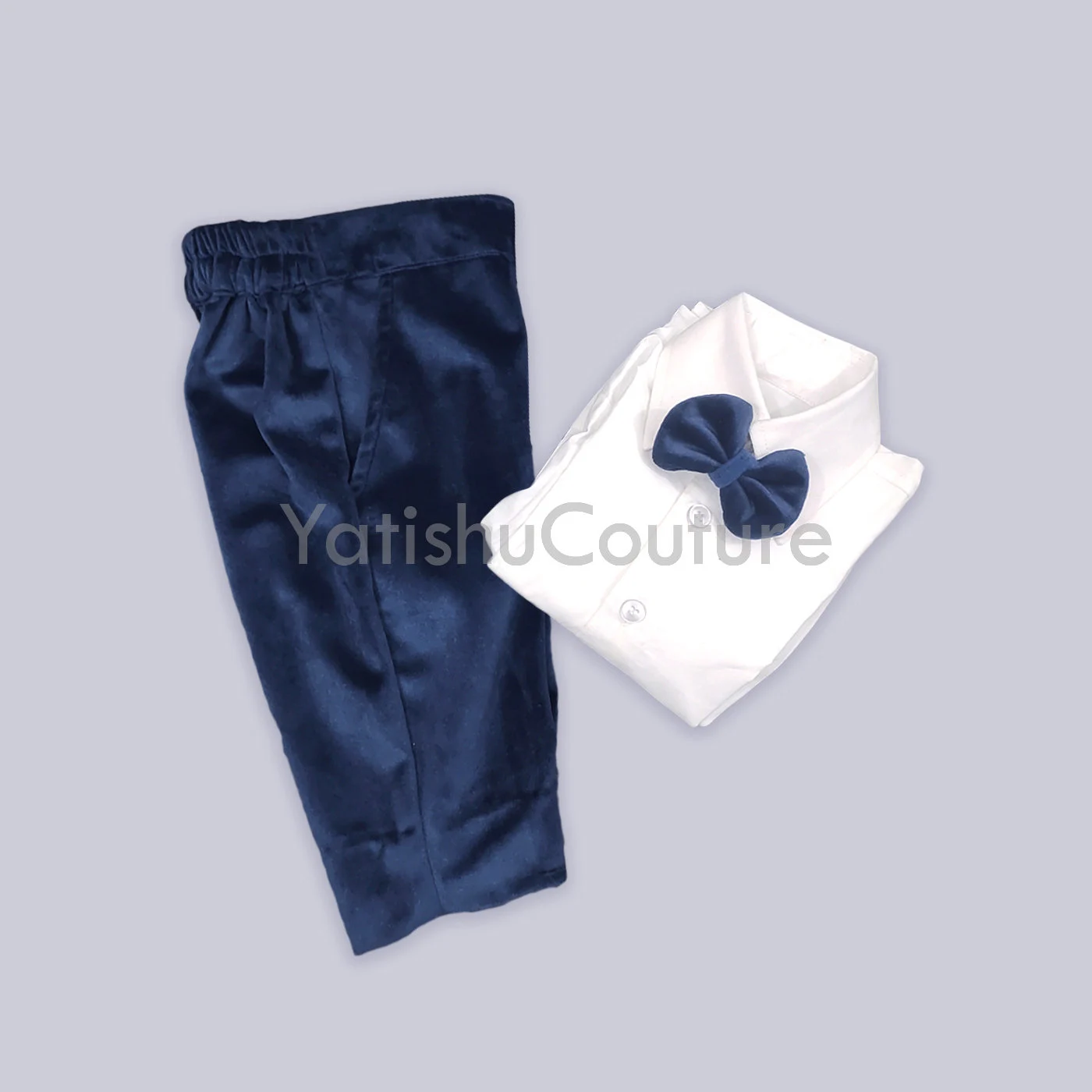 Velvet Baby Boy Suit: Handmade Blazer Outfit, Personalized Embroidery - image 5