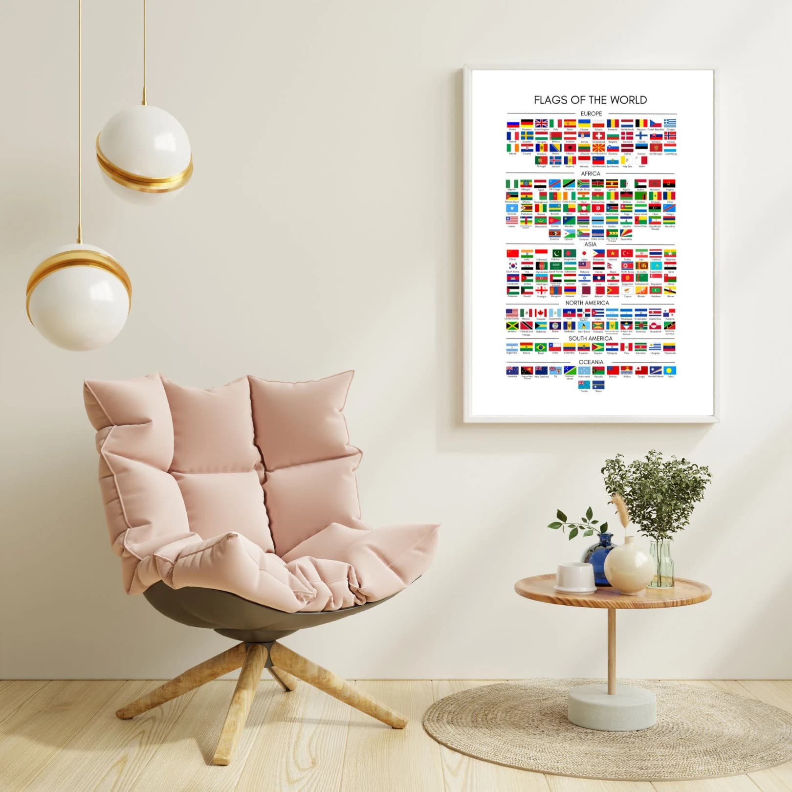 Flags of the World Wall Art, Educational Wall Print, Digital, Geography, Wall Decor, Country Flags, World Flags, Printable, Continent - image 4