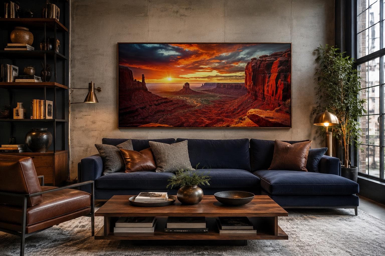 Monument Valley Wall Art, Nature Sunset Painting Canvas PRINT, Arizona Landscape, Southwestern Wall Art, Framed Ready To Hang - image 5