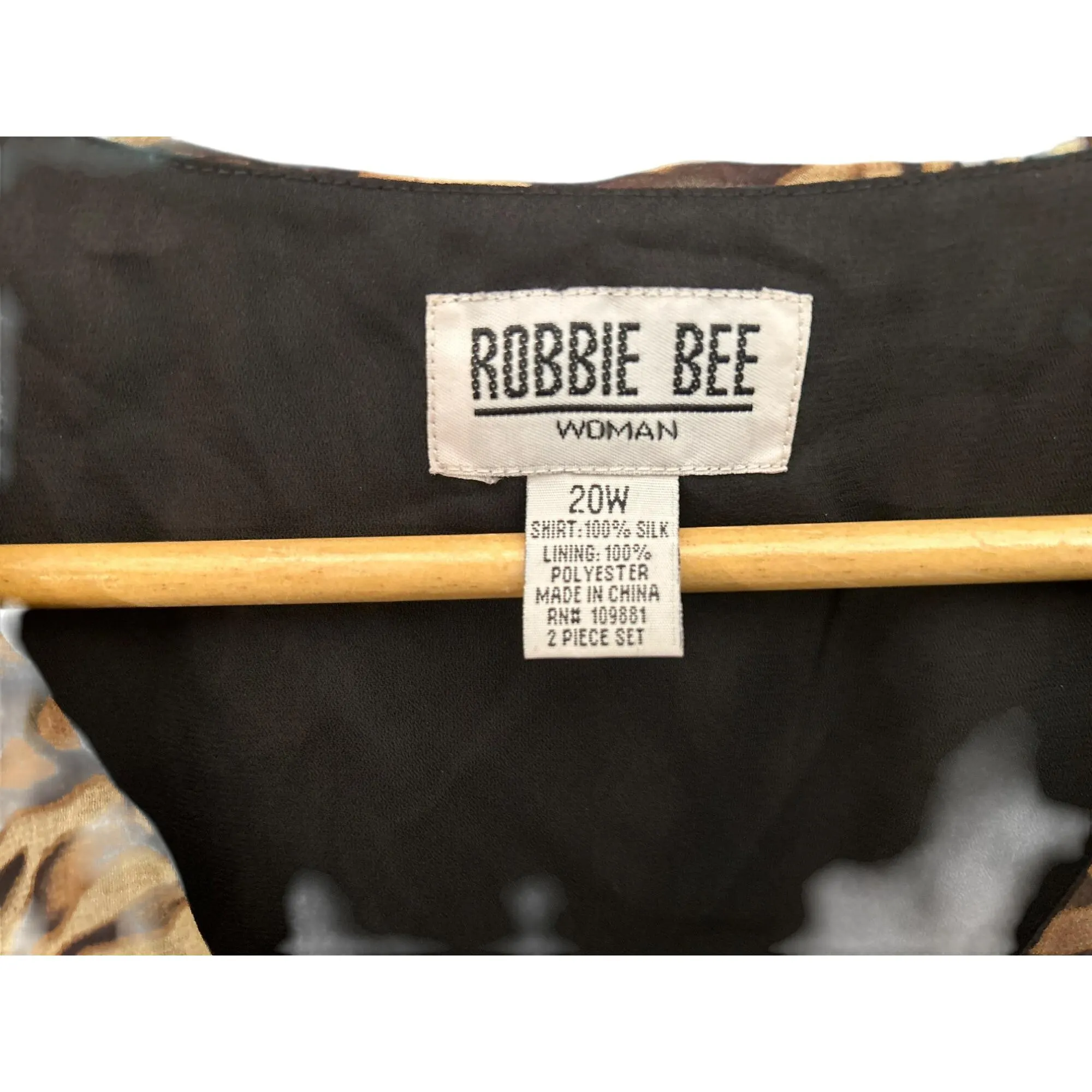 Vintage Robbie Bee Zebra Print Asymmetrical Wrap Sheer Silk Blouse 20W Y2K Rare - image 4