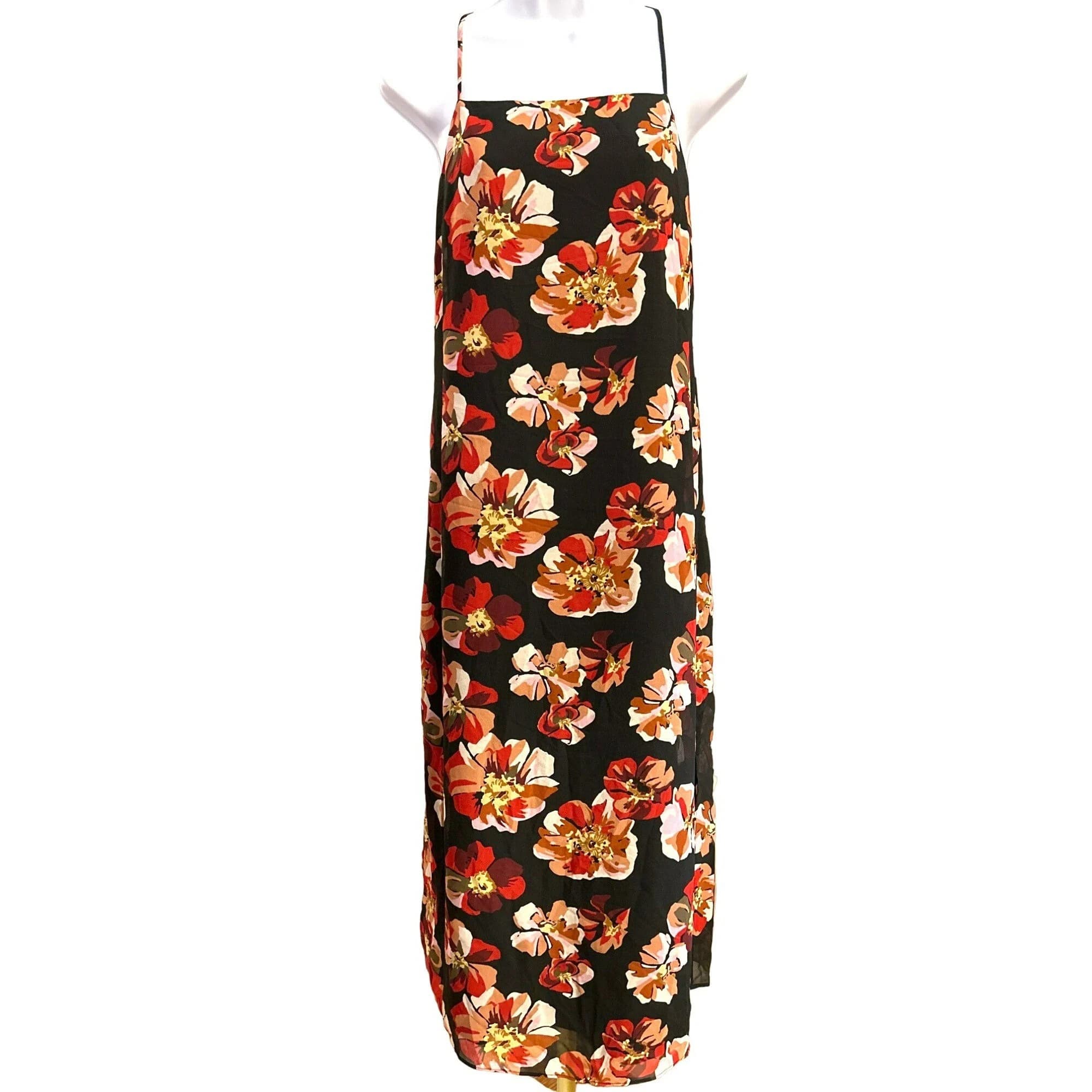 Madewell Women's Apron Floral Slip Dress in French Rose Size 6 1990s Style Y2K Midi