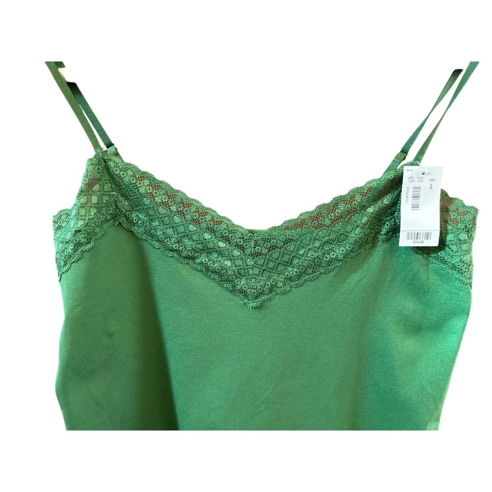 The Limited Camisole Emerald Green Lace Trim Coquette Minimalist Chic Y2K Style - image 4