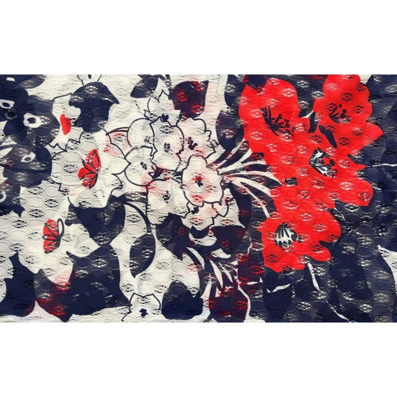 Vintage Floral Lace Fabric Romantic Gothic Stretch Yardage Nautical Chic