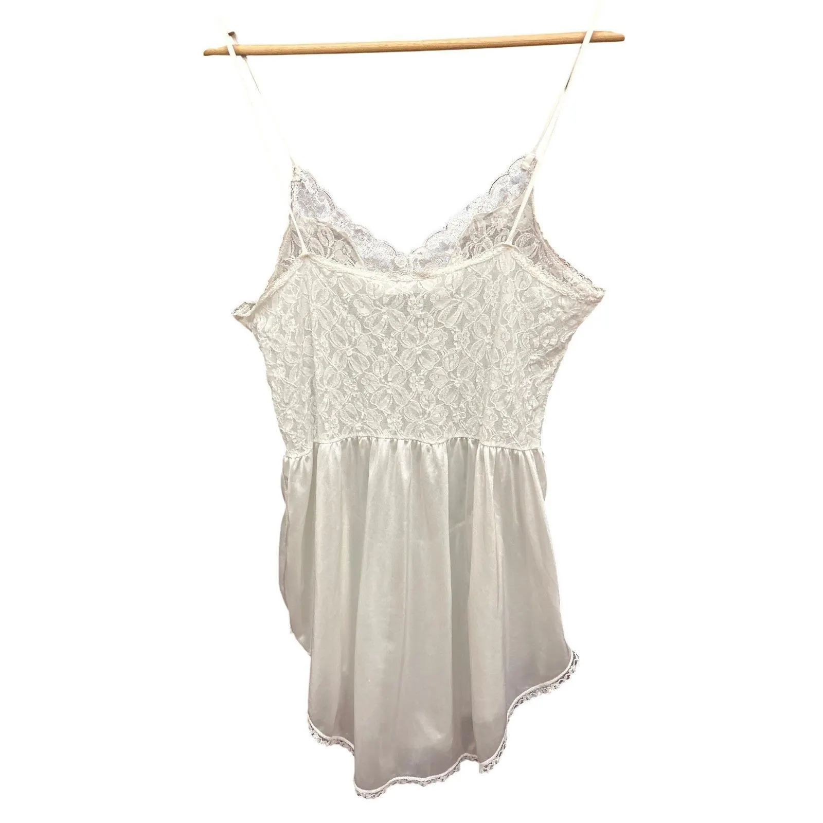 80s Inner Most Lace Teddy Bodysuit Coquette Angelcore White Lingerie Made in USA - image 4