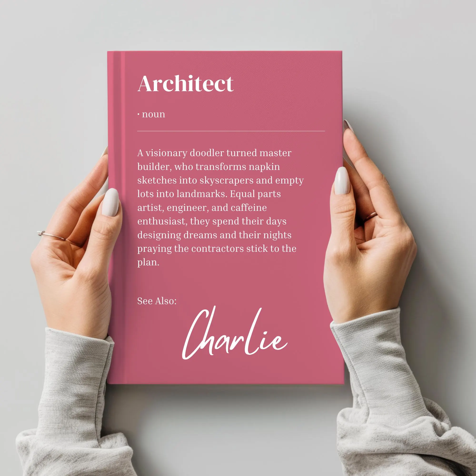 Funny Personalized Architect Gift Notebook, Newly qualified, Gift For Colleague, keepsake, Hardback Journal - image 2