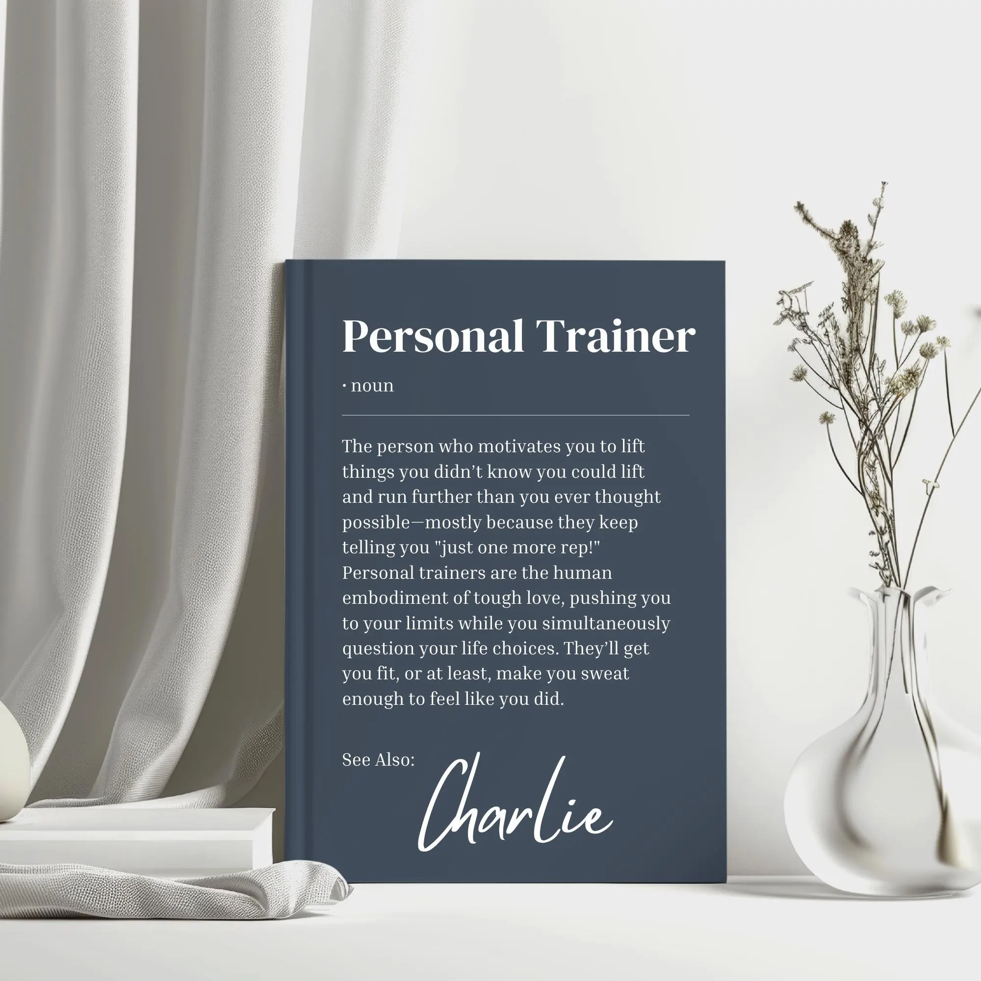 Funny Personalized Personal Trainer Gift Notebook, Personal Trainer graduation, PT present, keepsake, Hardback Journal - image 4