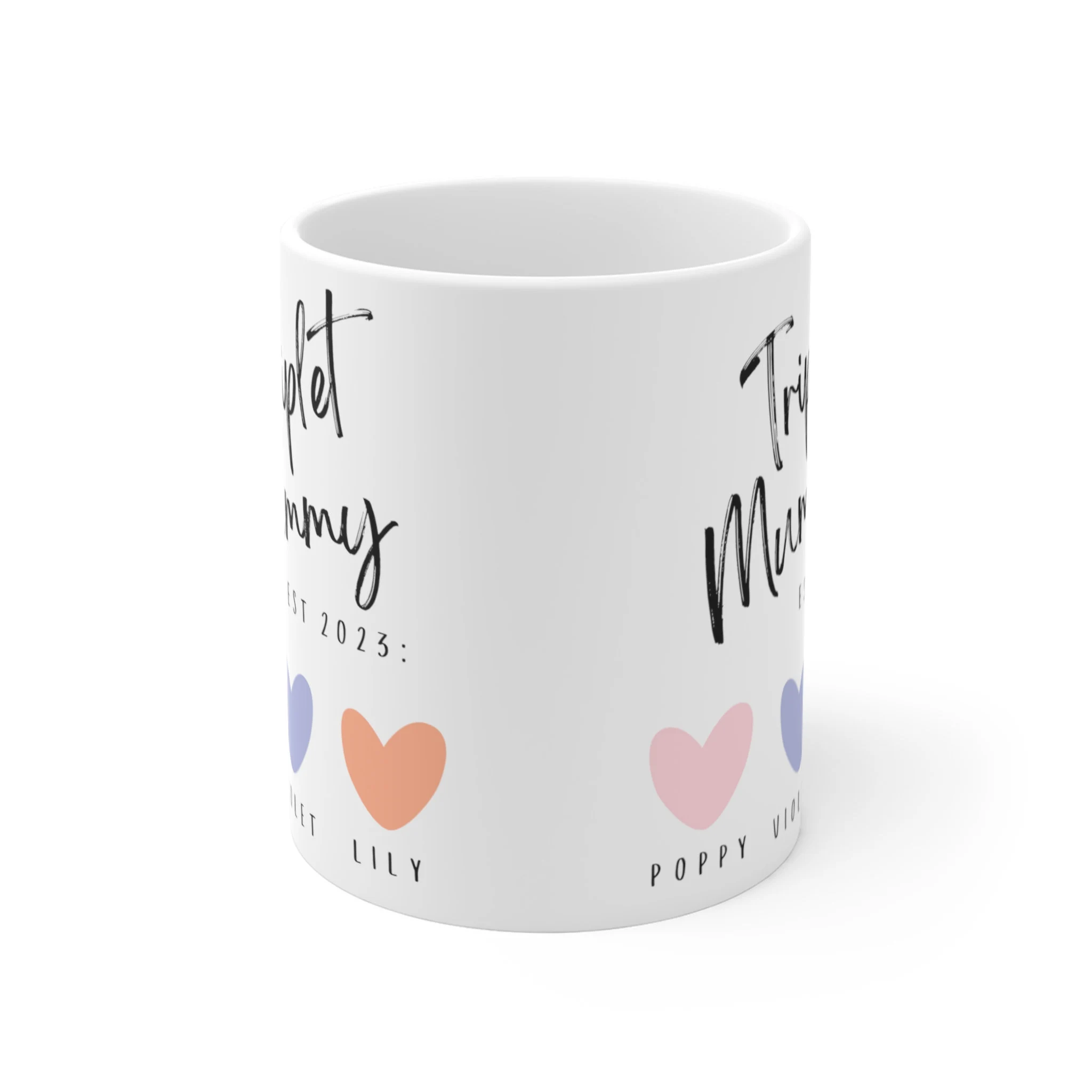 Triplets Mum to be, New mum, Christmas, Mothers Day Mug, Gift for Mum, Mum Birthday Gift, Triplet Mum, Present, Personalised, Custom Names, - image 4