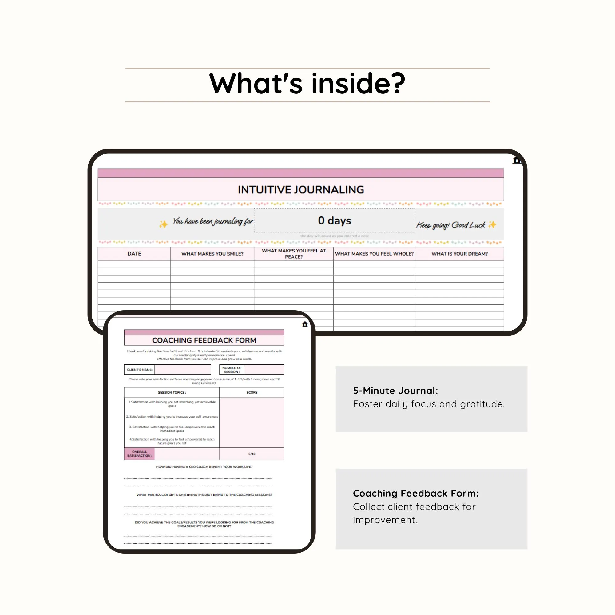 Client Session Spreadsheet Templates