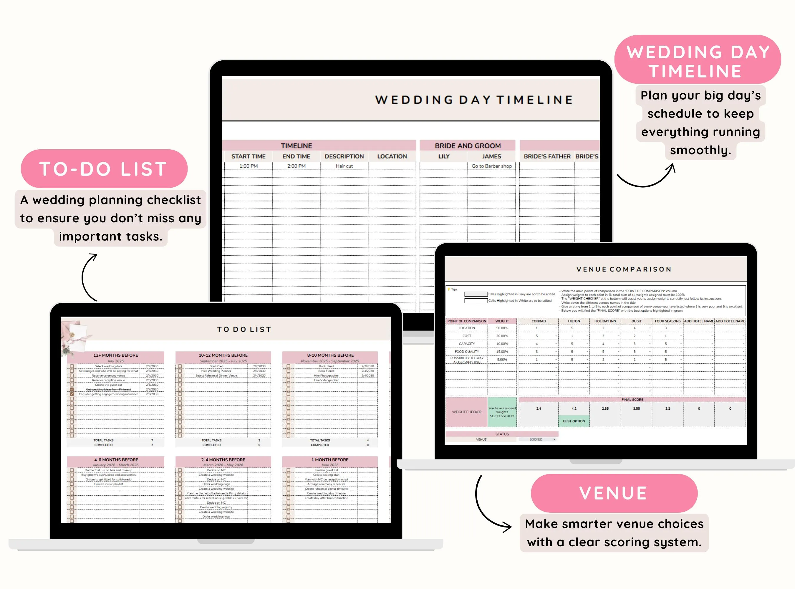Wedding Planner Spreadsheet, Wedding Budget, Wedding Tracker Google Sheets, Wedding Binder, Guest List Tracker, Wedding Spreadsheet - image 5