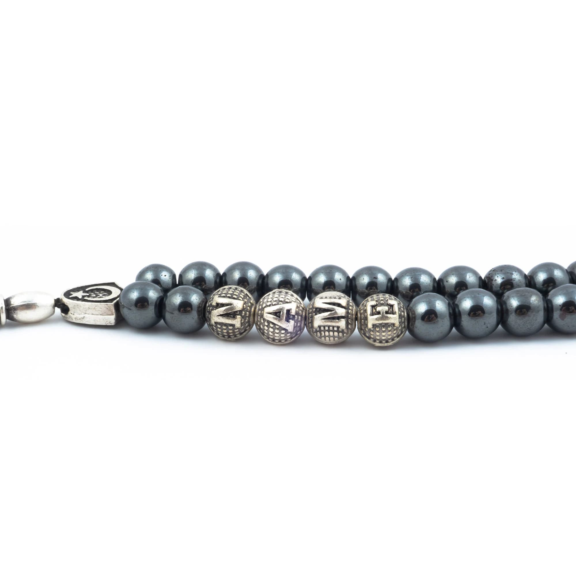 Personalized Hematite Stone Tesbih Prayer Beads – Handcrafted with Name Option (Gift Box) - image 5