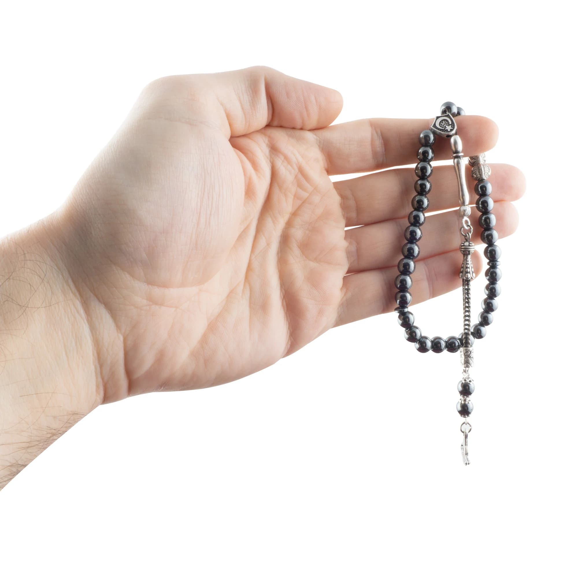 Personalized Hematite Stone Tesbih Prayer Beads – Handcrafted with Name Option (Gift Box) - image 4