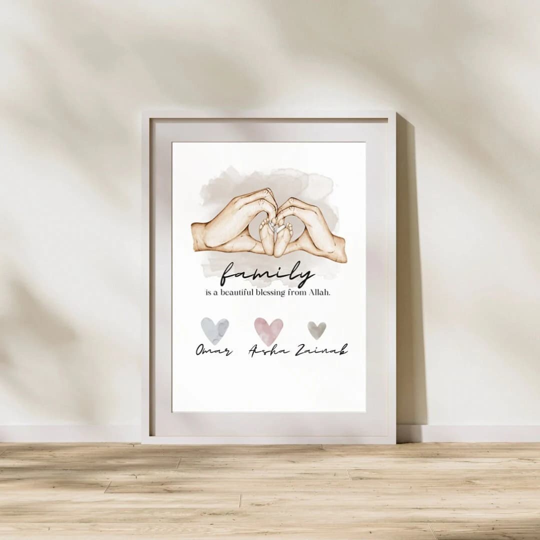 Personalized Muslim Family Hands Print, Islamic Home Decor (PDF) - image 3