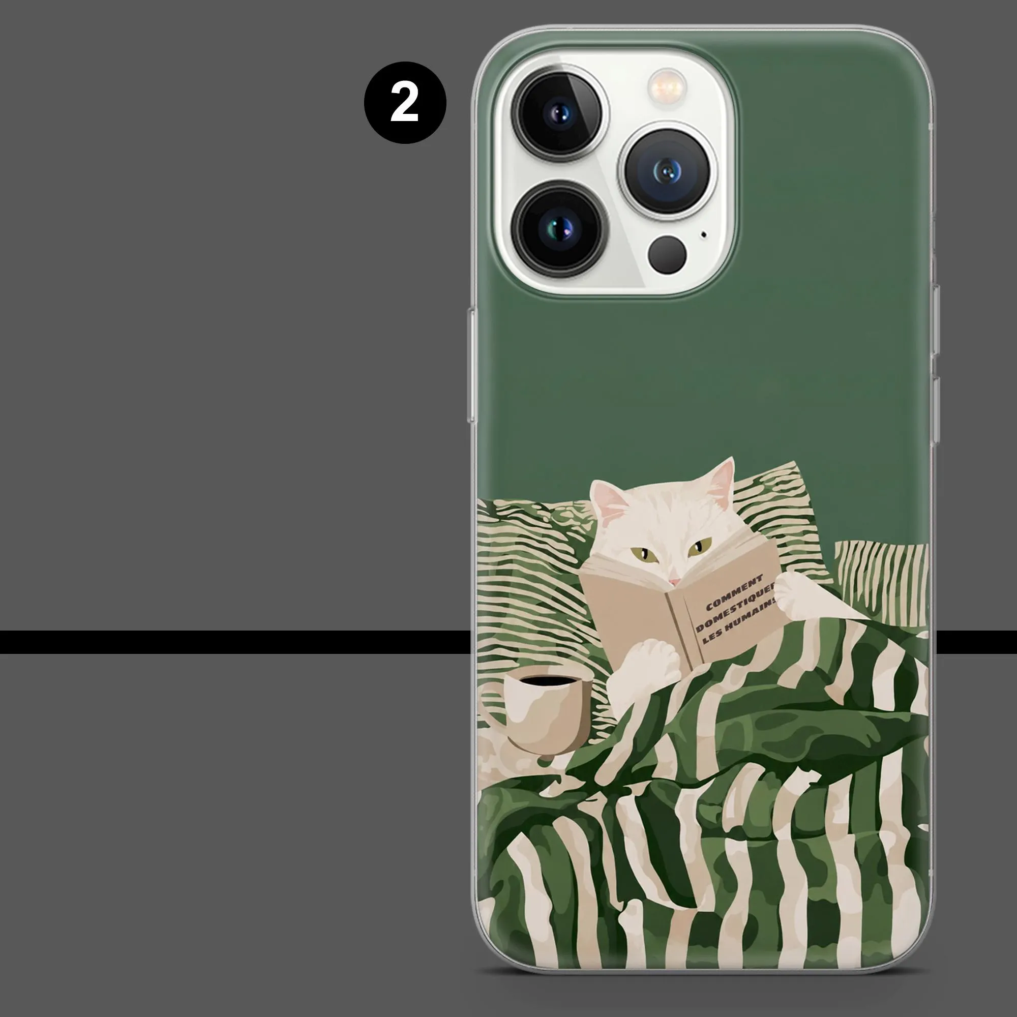 White Cat Phone Case Old Money Smoking Cat Painting for iPhone 18Pro, 17, 16, 15, 14, 13, Samsung S26, S25, S24, S23,A17,A57,A37 Pixel 11,10 - image 4