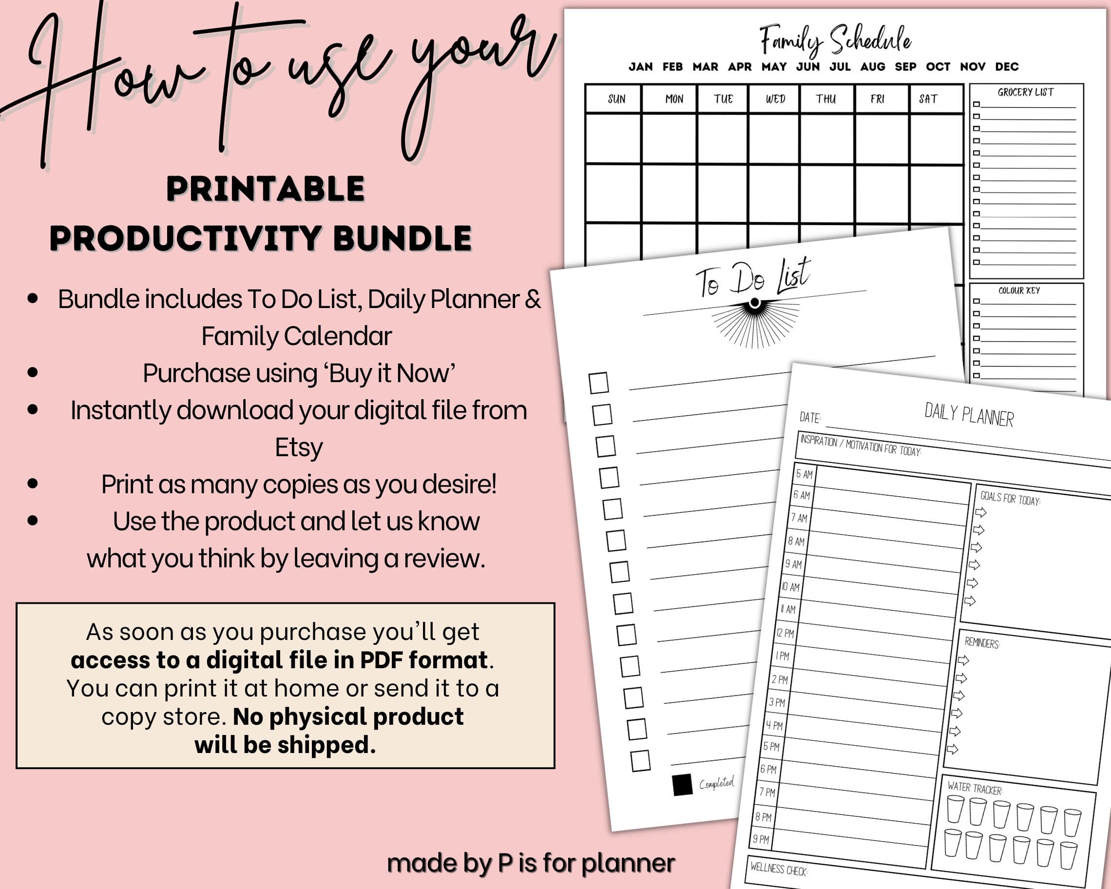 Productivity Planner Bundle, Printable Planner and Organizer, GoodNotes Planner and Digital Tracker - image 5