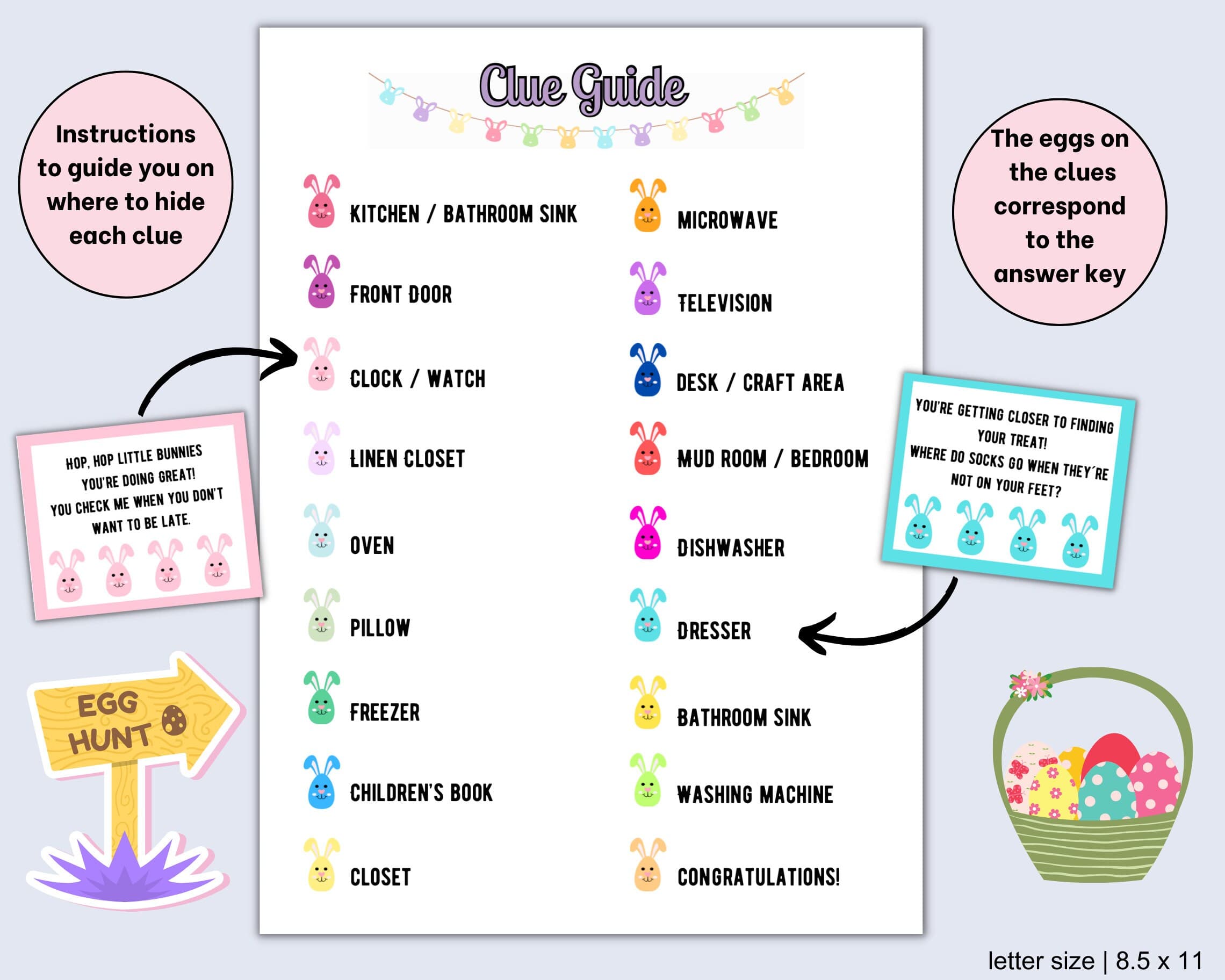 Easter Scavenger Hunt for Kids, Indoor Easter Treasure Hunt Clues, Fun Easter Game, Printable Kids Activity, Easter Egg Hunt for Kids - image 4