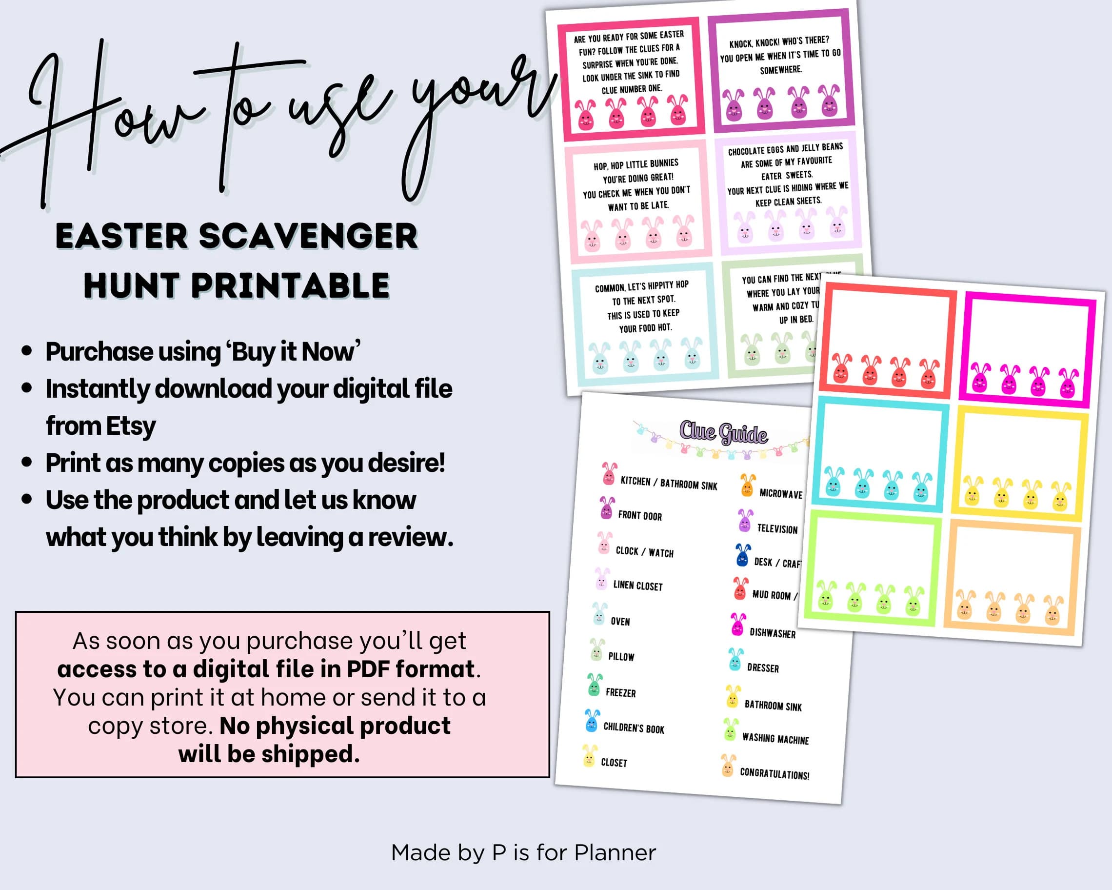 Easter Scavenger Hunt for Kids, Indoor Easter Treasure Hunt Clues, Fun Easter Game, Printable Kids Activity, Easter Egg Hunt for Kids - image 5