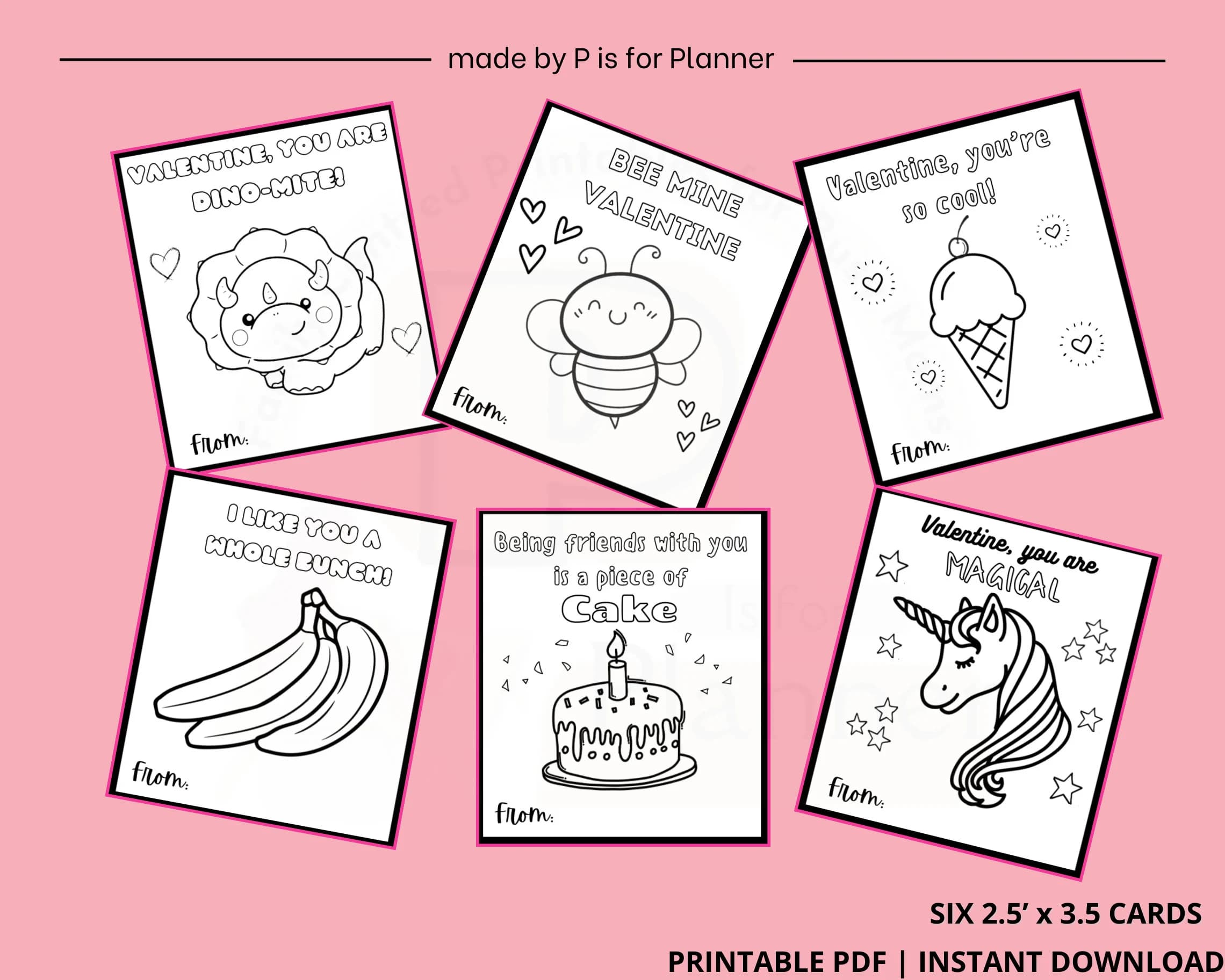 Color Your Own Valentine Cards, Printable Valentines Cards, Classroom Valentines, Valentines Day Cards for Kids, Printable Activity - image 3