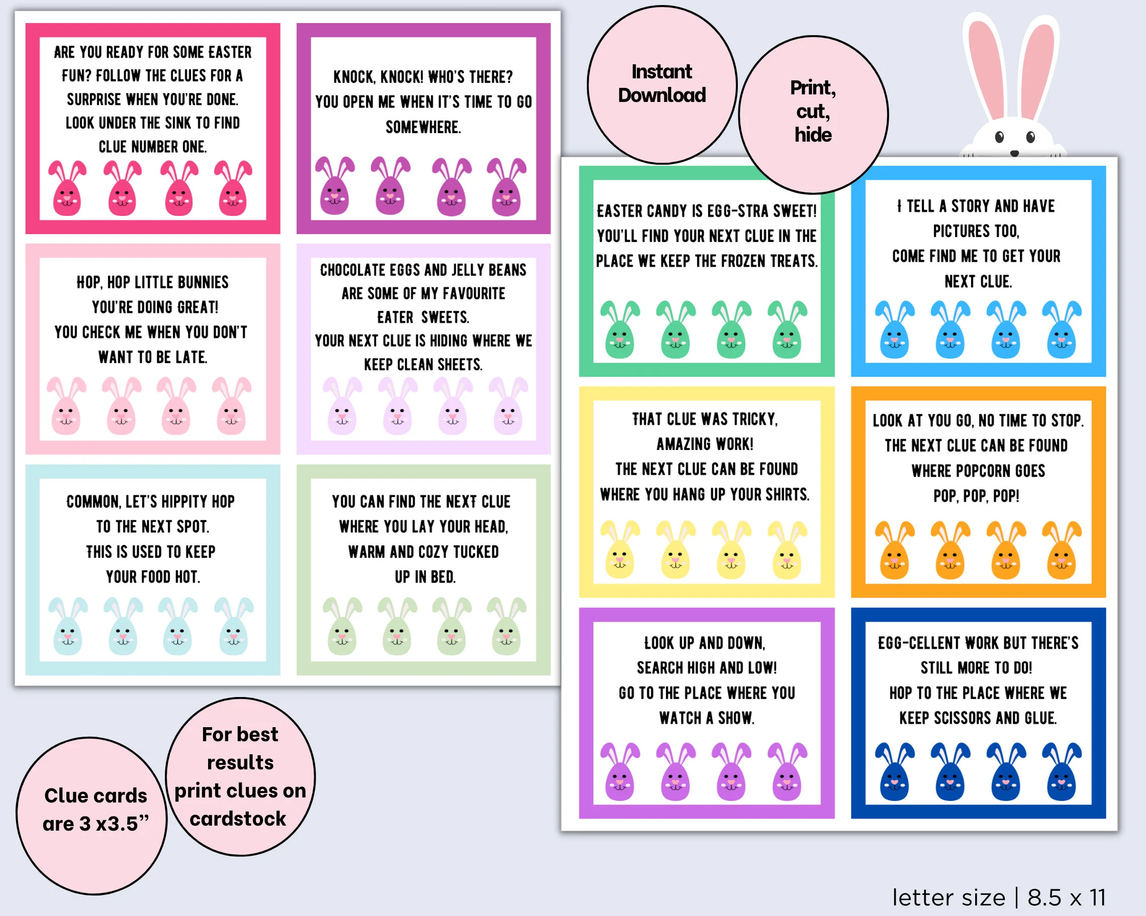Easter Scavenger Hunt for Kids, Indoor Easter Treasure Hunt Clues, Fun Easter Game, Printable Kids Activity, Easter Egg Hunt for Kids - image 2