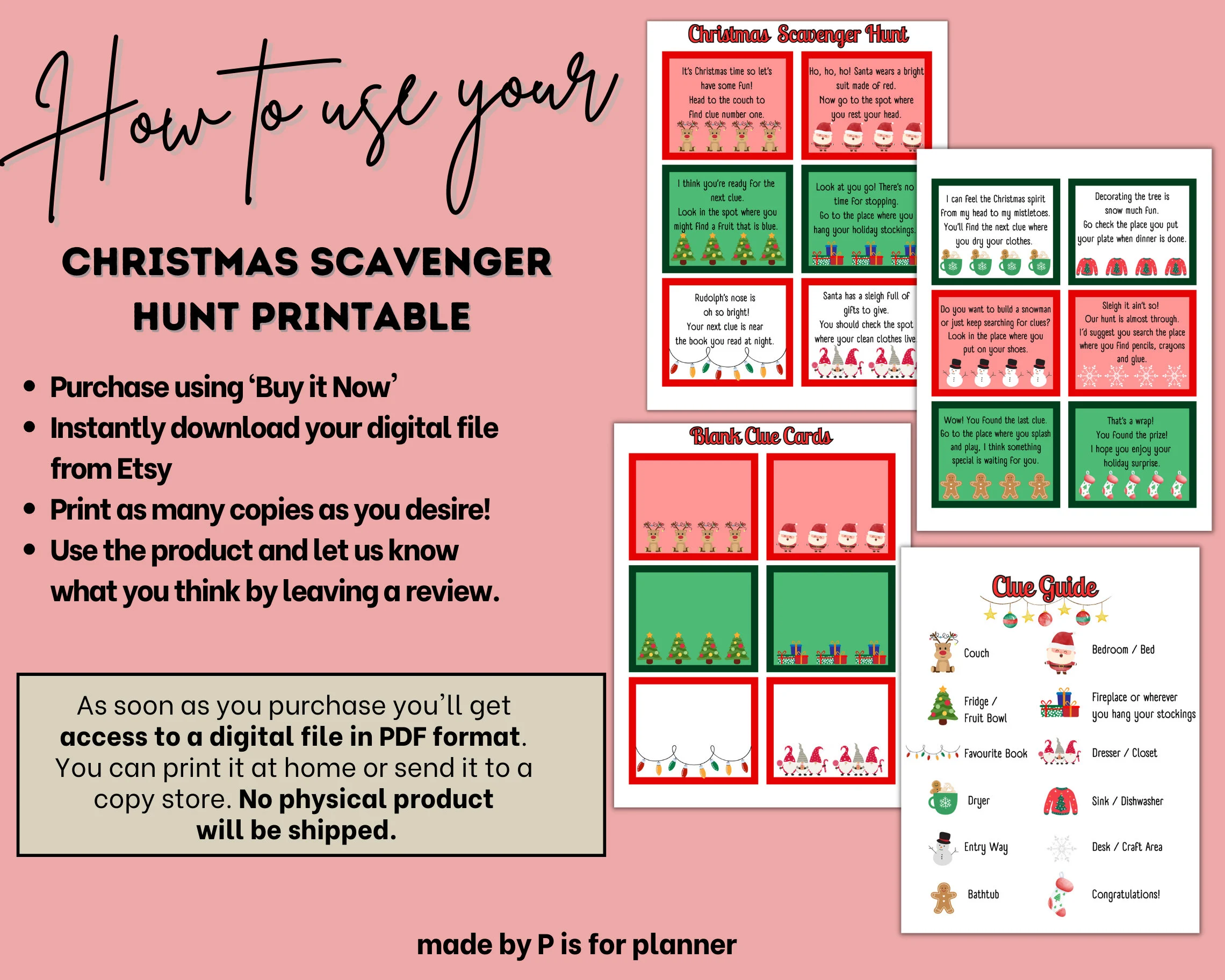 Christmas Scavenger Hunt for Kids, Indoor Holiday Treasure Hunt Clues, Fun Christmas Game, Printable Kids Activity, Holiday Party Game - image 5