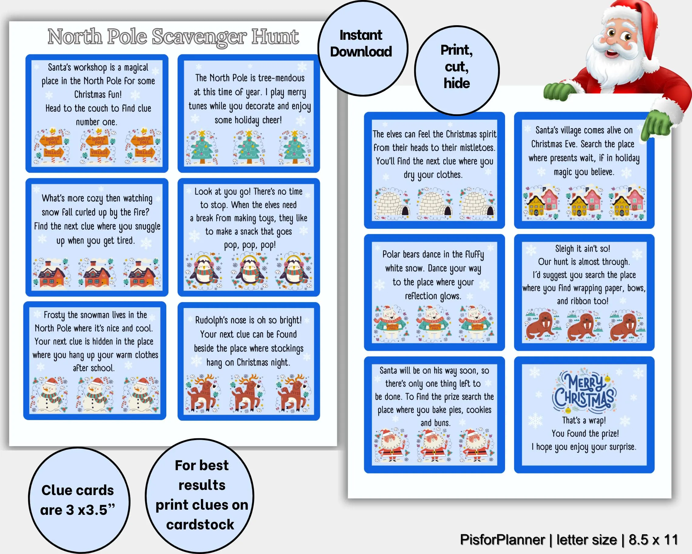 Christmas Scavenger Hunt for Kids, North Pole Adventure, Indoor Holiday Treasure Hunt Clues, Fun Christmas Game, Printable Kids Activity - image 3