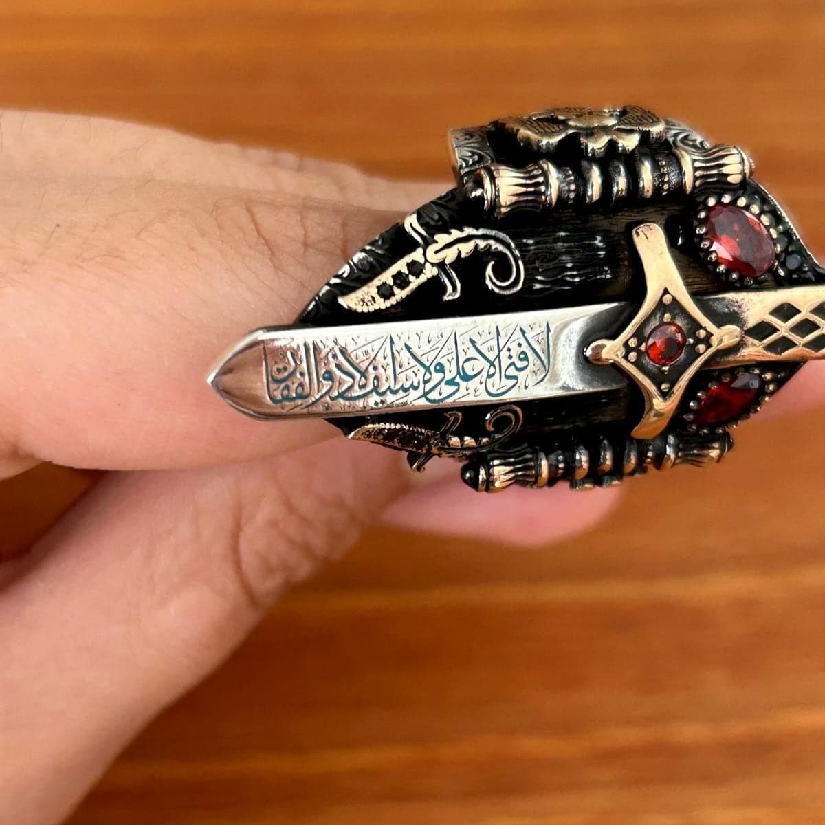 Sterling Silver Archer Thumb Ring: Turkish Zihgir Style - image 4