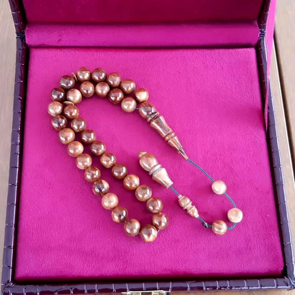 Genuine Kuka Fruit Seed Tasbih, 33 Prayer Beads, Rosary, 10mm Large Beads, Islamic Misbaha - image 4