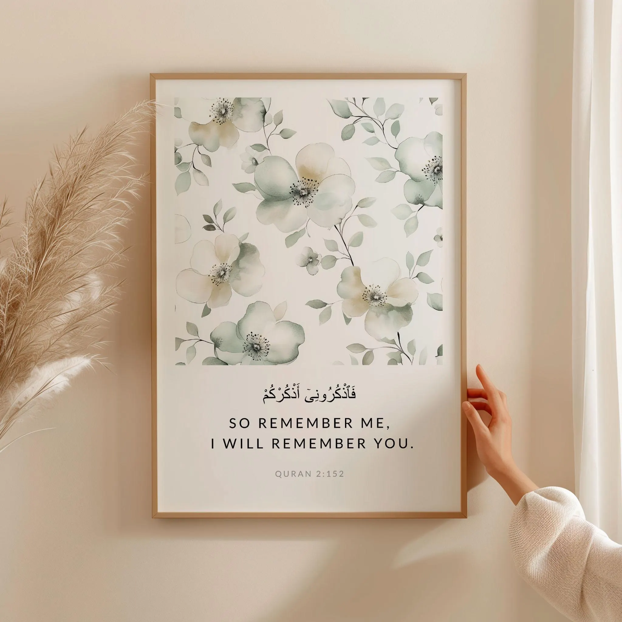 Islamic Wall Art Print Digital Download, Printable Quran Verse Poster, Eid gift, Sage Green Modern Muslim Home Decor, Islamic Quote Artwork - image 2