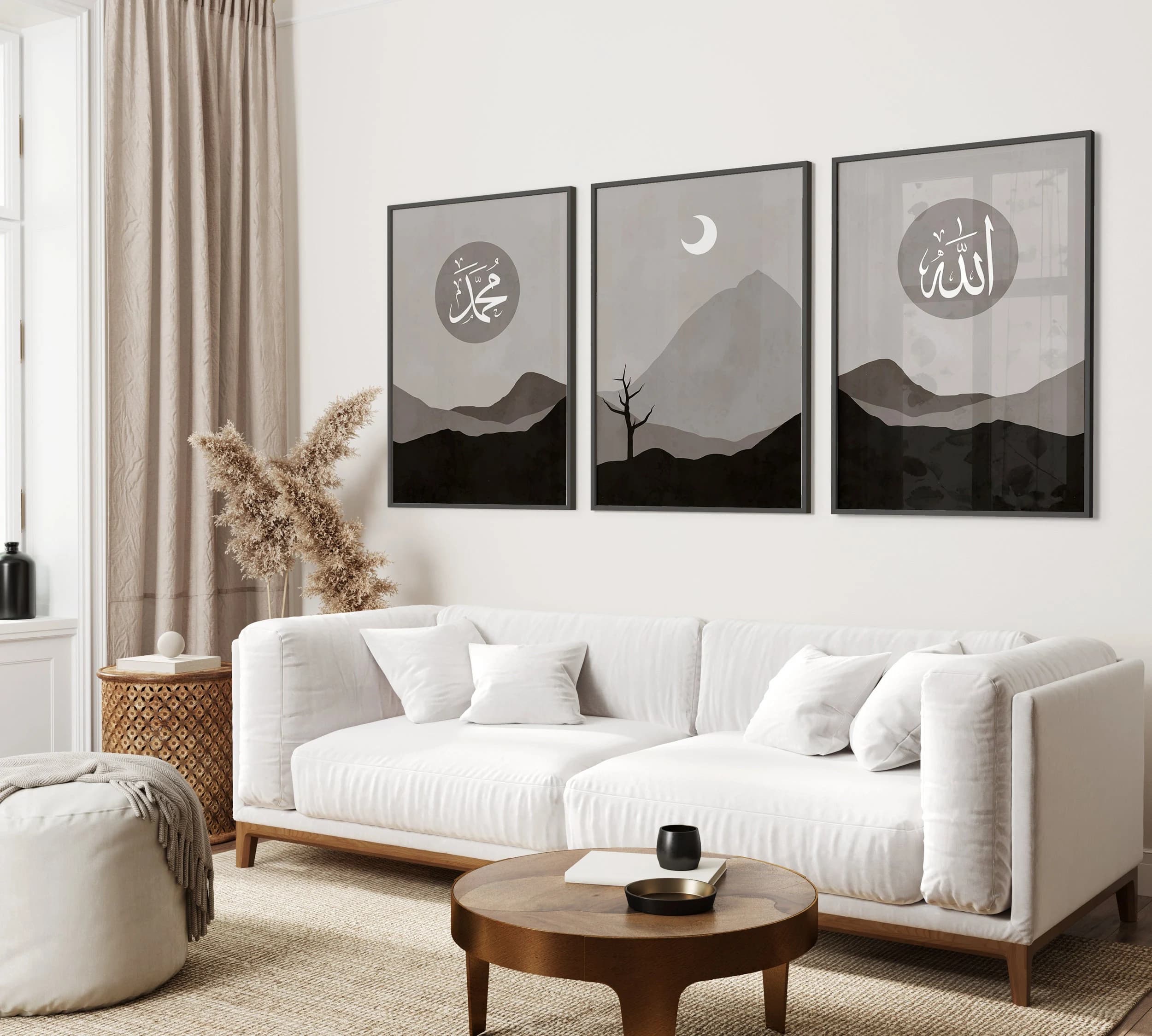 Premium Islamic Wall Art, Boho Wall Decor, Set of 3 Boho Landscape Wall Prints, Boho Wall Art, Landscape Wall Prints, Living room decor D23