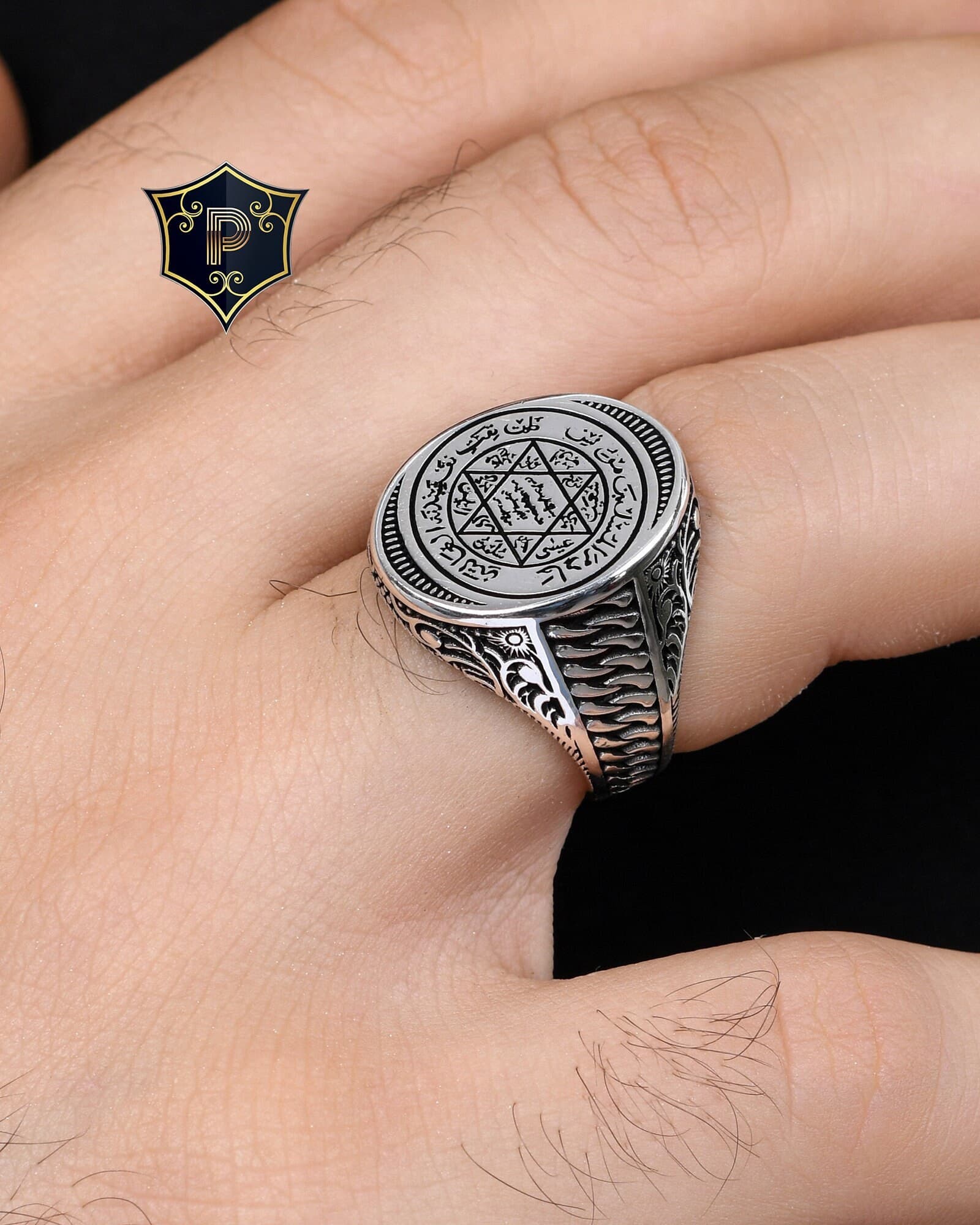 Solomon's Seal Ring, Religious Ring, Star of David Engraved Ring, 925 Sterling Silver Ring, Turkish Handmade Silver Ring, Best Gift