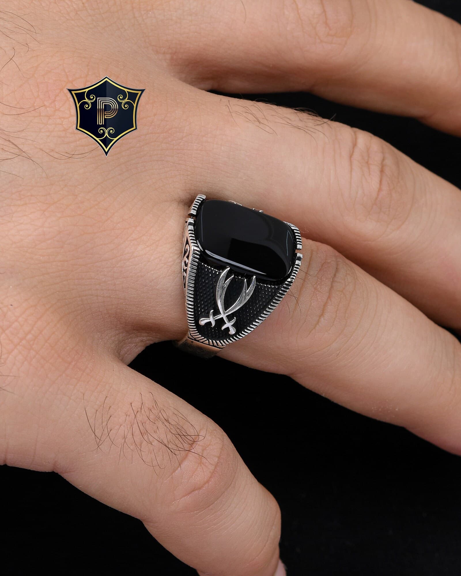 Zulfiqar Silver Ring, 925 Sterling Silver Ring, Sword Ring, Men's Black Onyx Silver Ring, Handmade Ring, Gift for Men, Turkish Ring - image 5