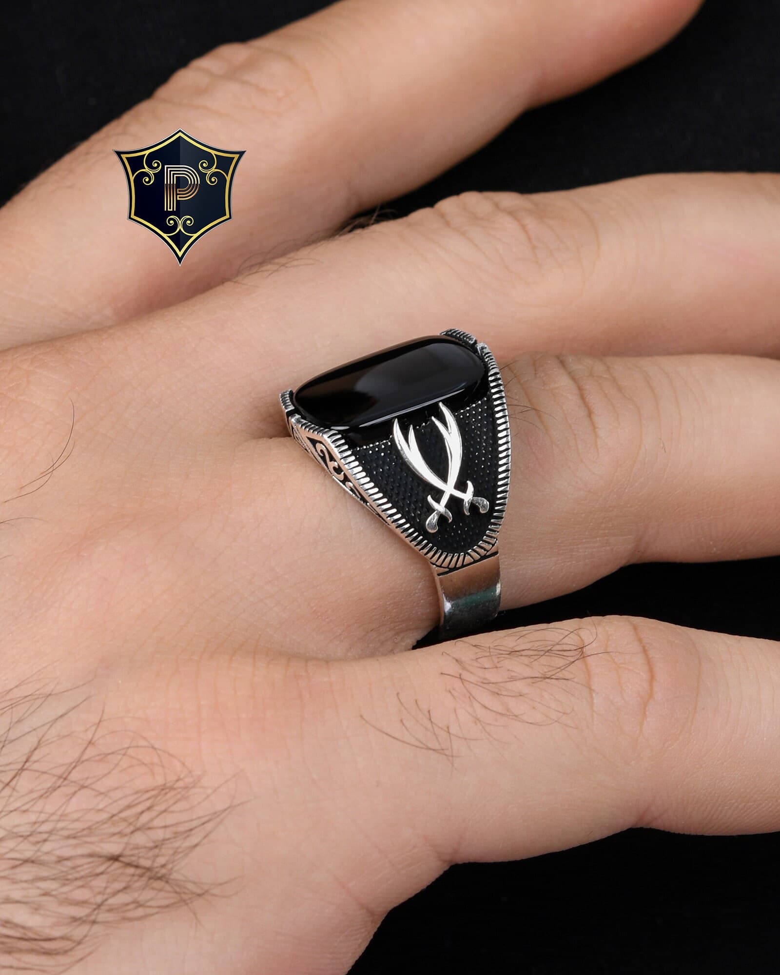 Zulfiqar Silver Ring, 925 Sterling Silver Ring, Sword Ring, Men's Black Onyx Silver Ring, Handmade Ring, Gift for Men, Turkish Ring - image 3