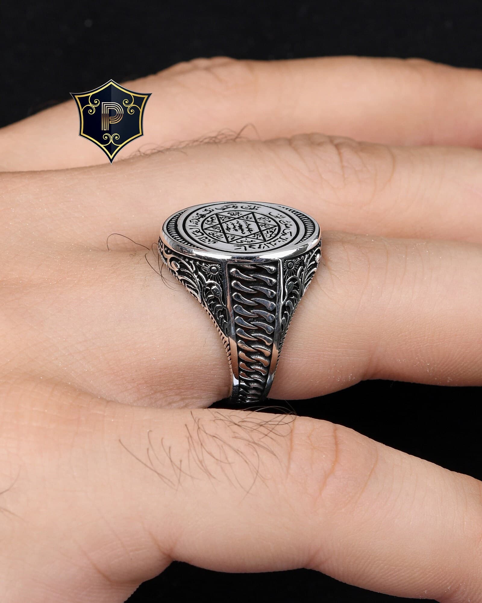 Solomon's Seal Ring, Religious Ring, Star of David Engraved Ring, 925 Sterling Silver Ring, Turkish Handmade Silver Ring, Best Gift - image 3
