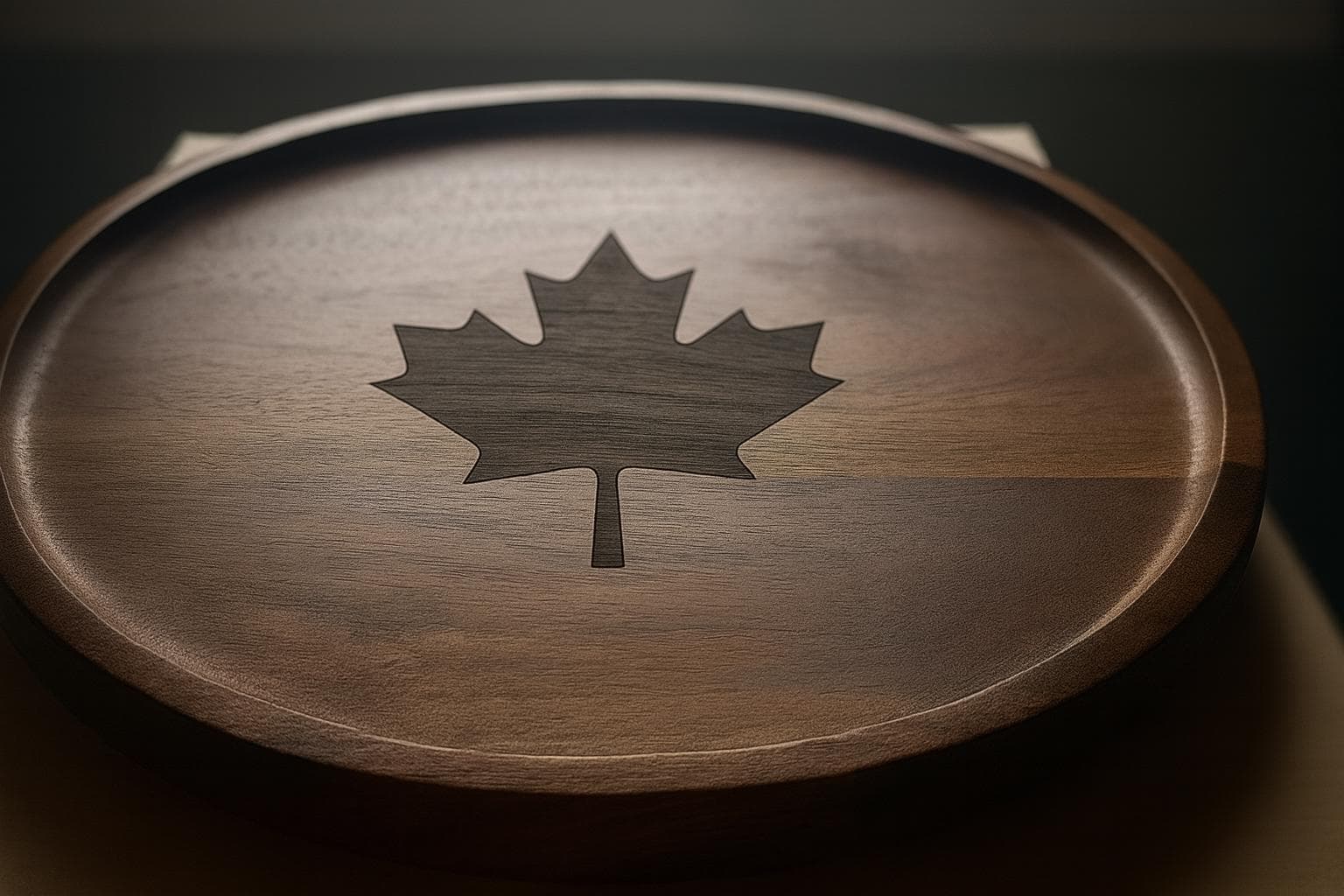 Handcrafted Acacia Wood Maple Leaf Serving Tray – Canadian Decor - image 3