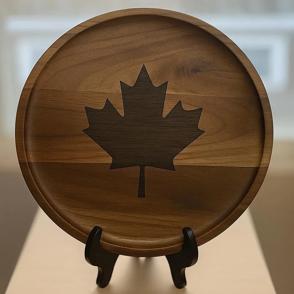 Handcrafted Acacia Wood Maple Leaf Serving Tray – Canadian Decor - image 5