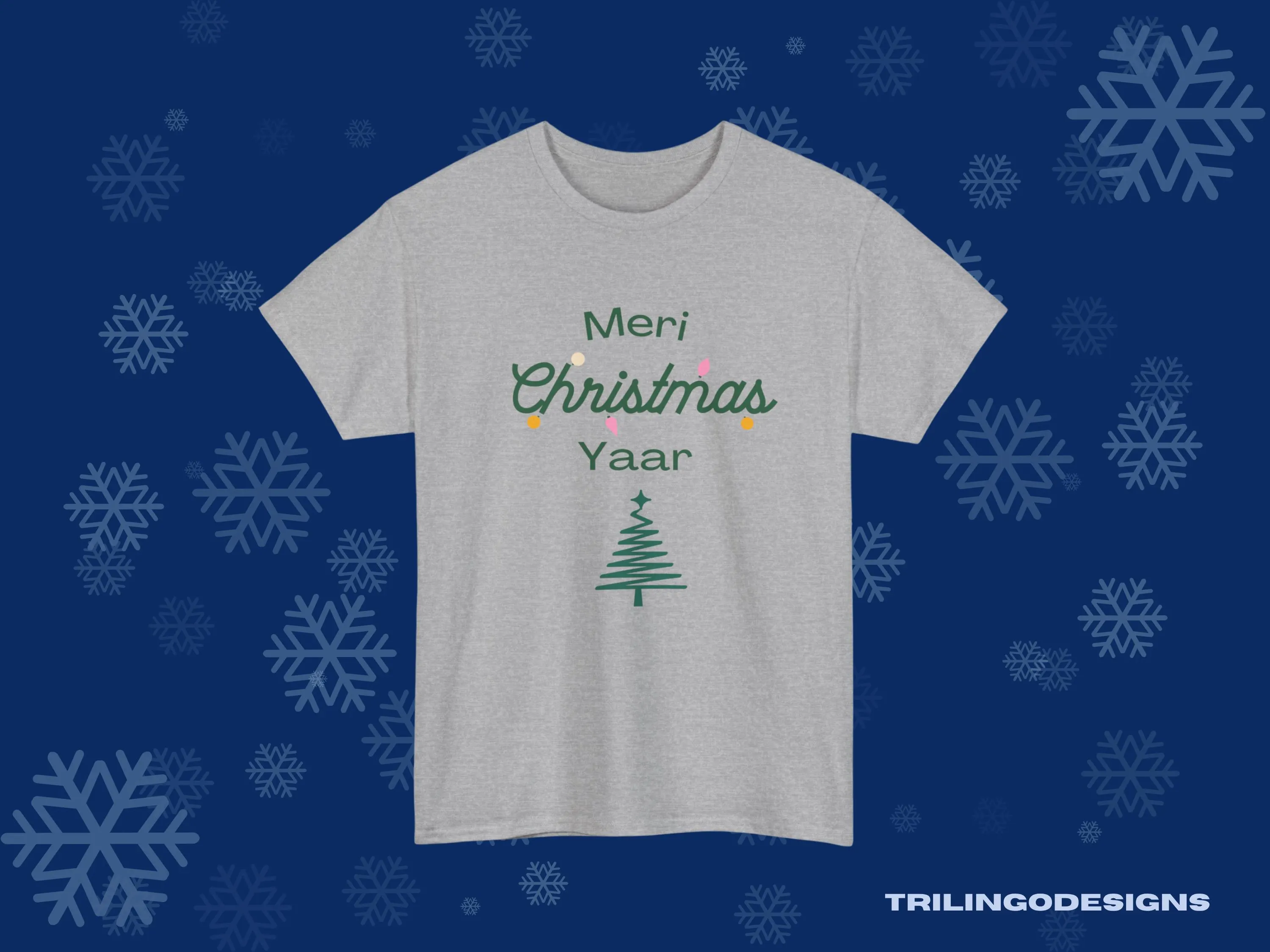 Meri Christmas Yaar Shirt - Christmas Tree Design, Desi Tshirt, Urdu Shirt Holiday Gift for Her, Gift for Him, Desi Holiday Shirt for Woman