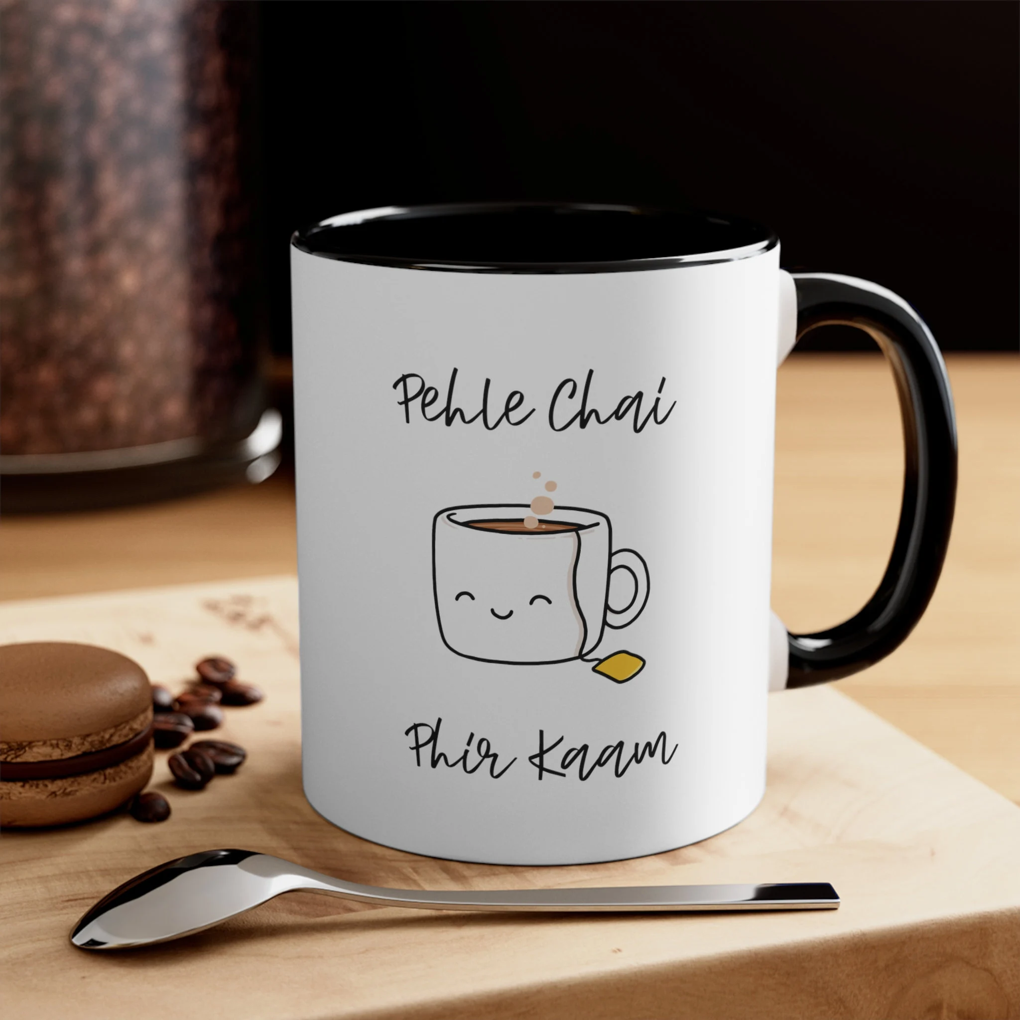 Chai Mug and Tumbler Cup "Pehle Chai, Phir Kaam" Urdu Gift for Indian Pakistani Mom Gift for Coffee Addict Chai Lover Morning Cup Desi mug - image 5