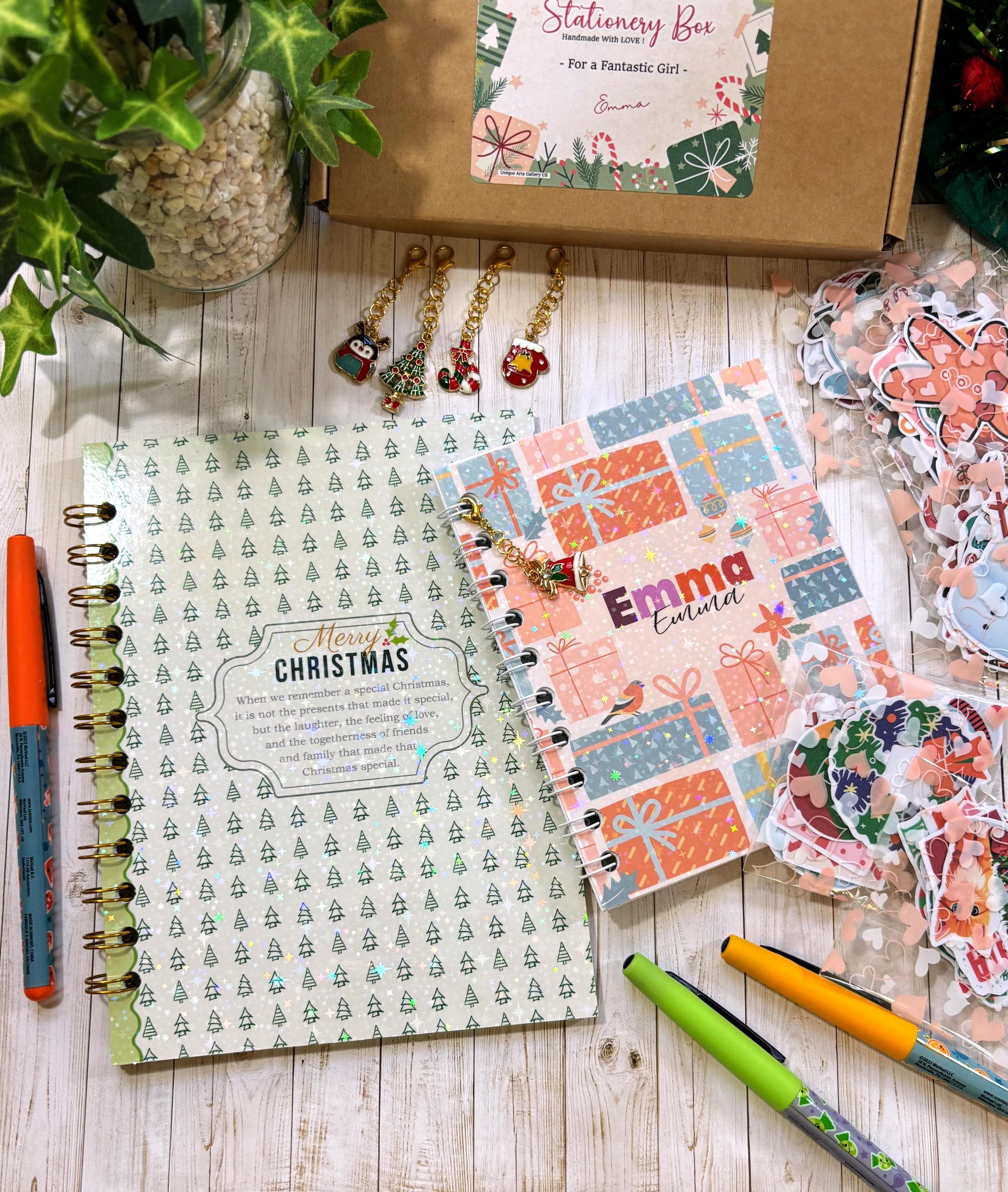 Personalized Holiday Gifts, Handmade Christmas Stationery Gift Set, Kids Journaling Bundles, Stationery Grab Bags - image 3