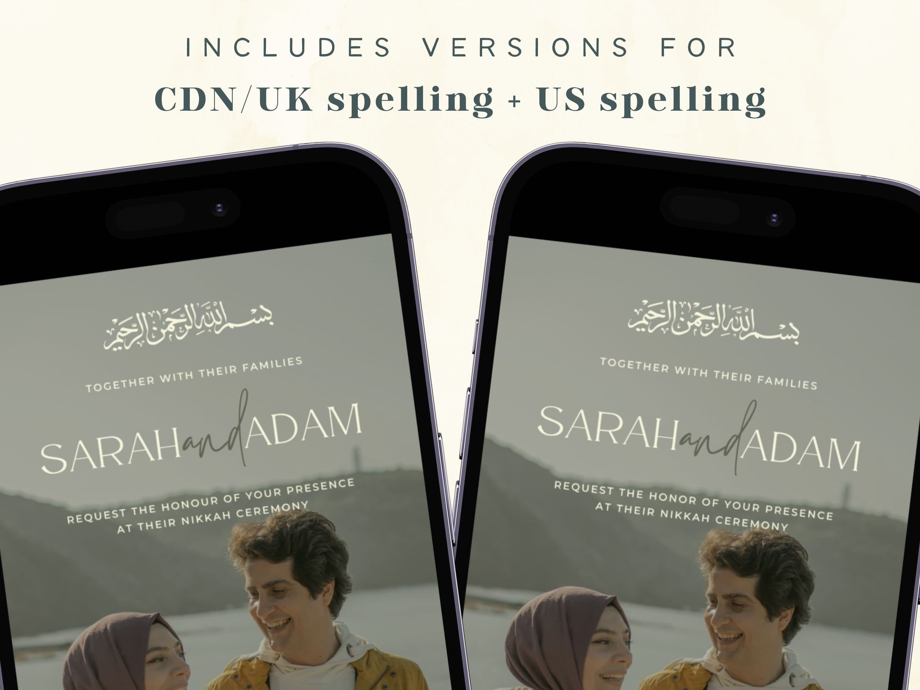 Digital Muslim Wedding Invitation, Electronic Nikkah Invite (Canva Template) - image 3