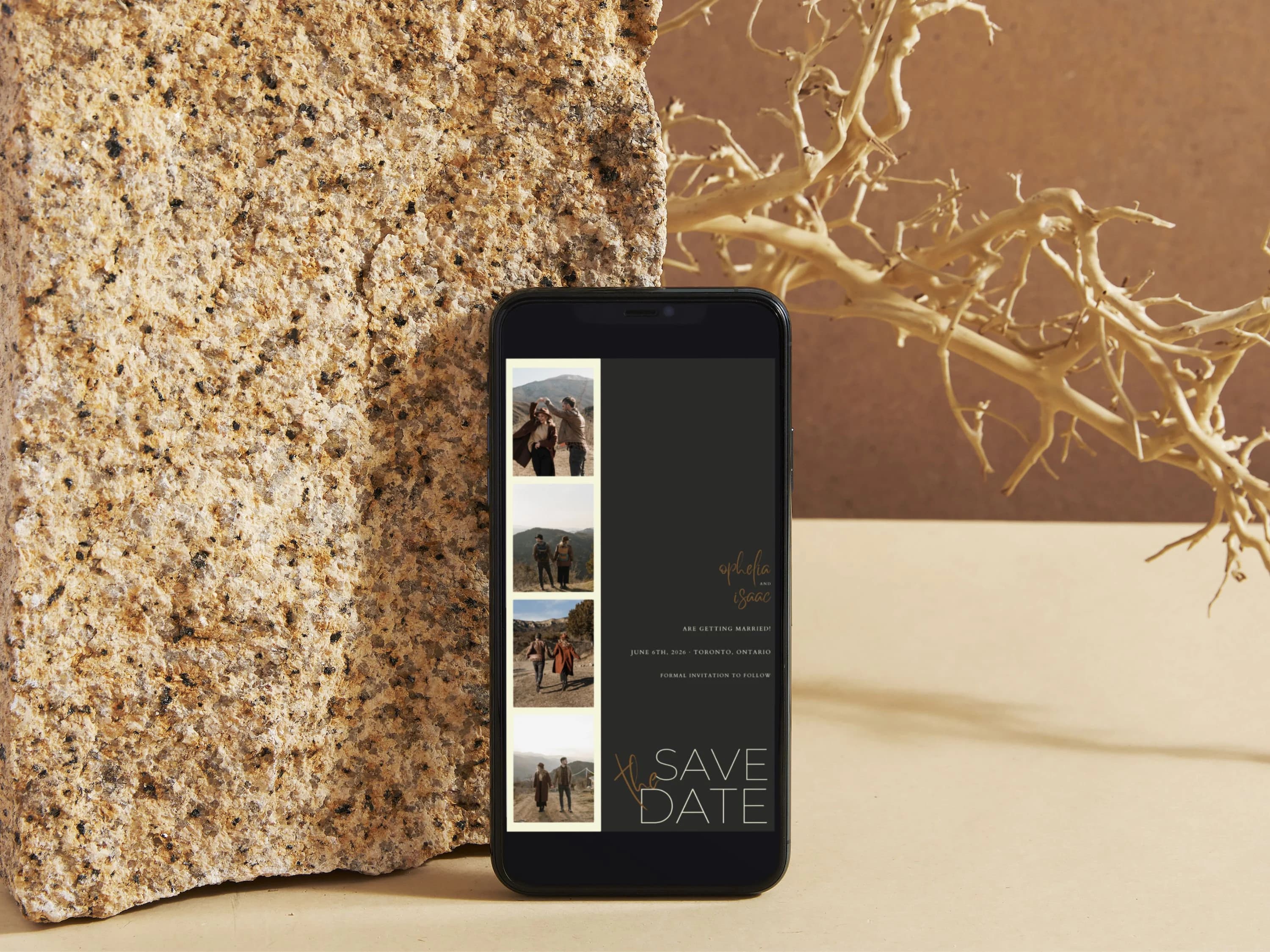 Electronic Save the Date, Wedding Evite Canva Template (Digital Download) - image 2