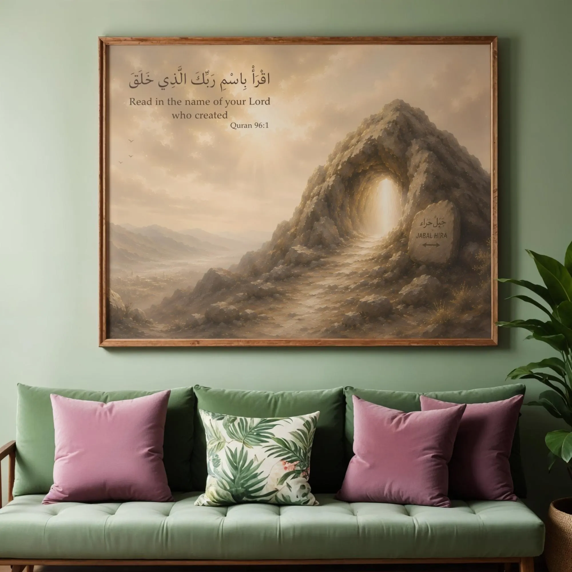 First Revelation Wall Art, Jabal Hira Printable, Read in the Name of Your Lord, Quran Verse Art, Islamic Digital Print