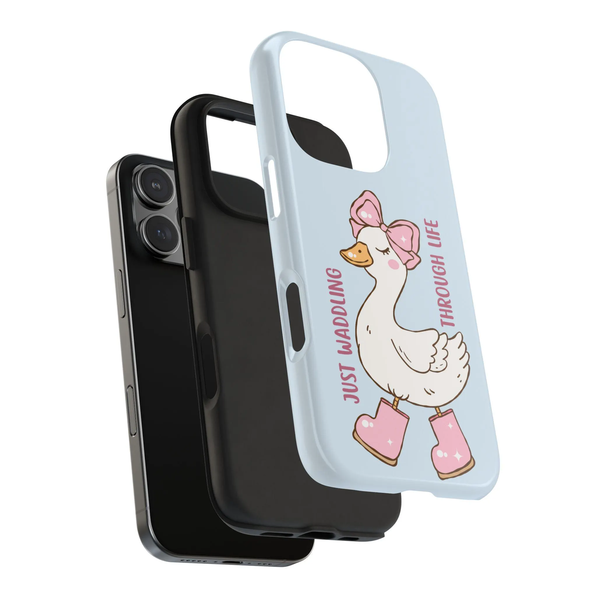 Just Waddling Through Life Phone Case, Cute Duck iPhone Cover, Kawaii Animal Aesthetic Case - image 5